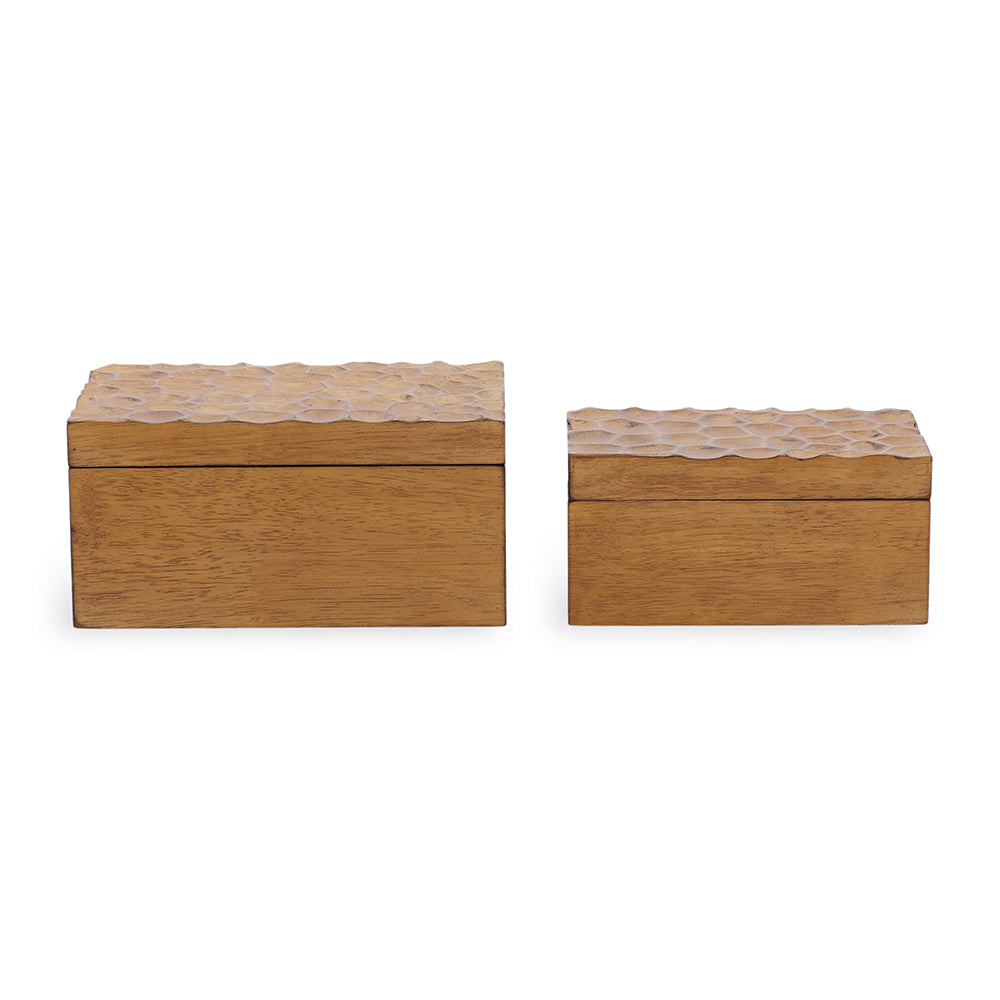 Conjunto de 2 Caixas Organizadoras em Madeira Mart