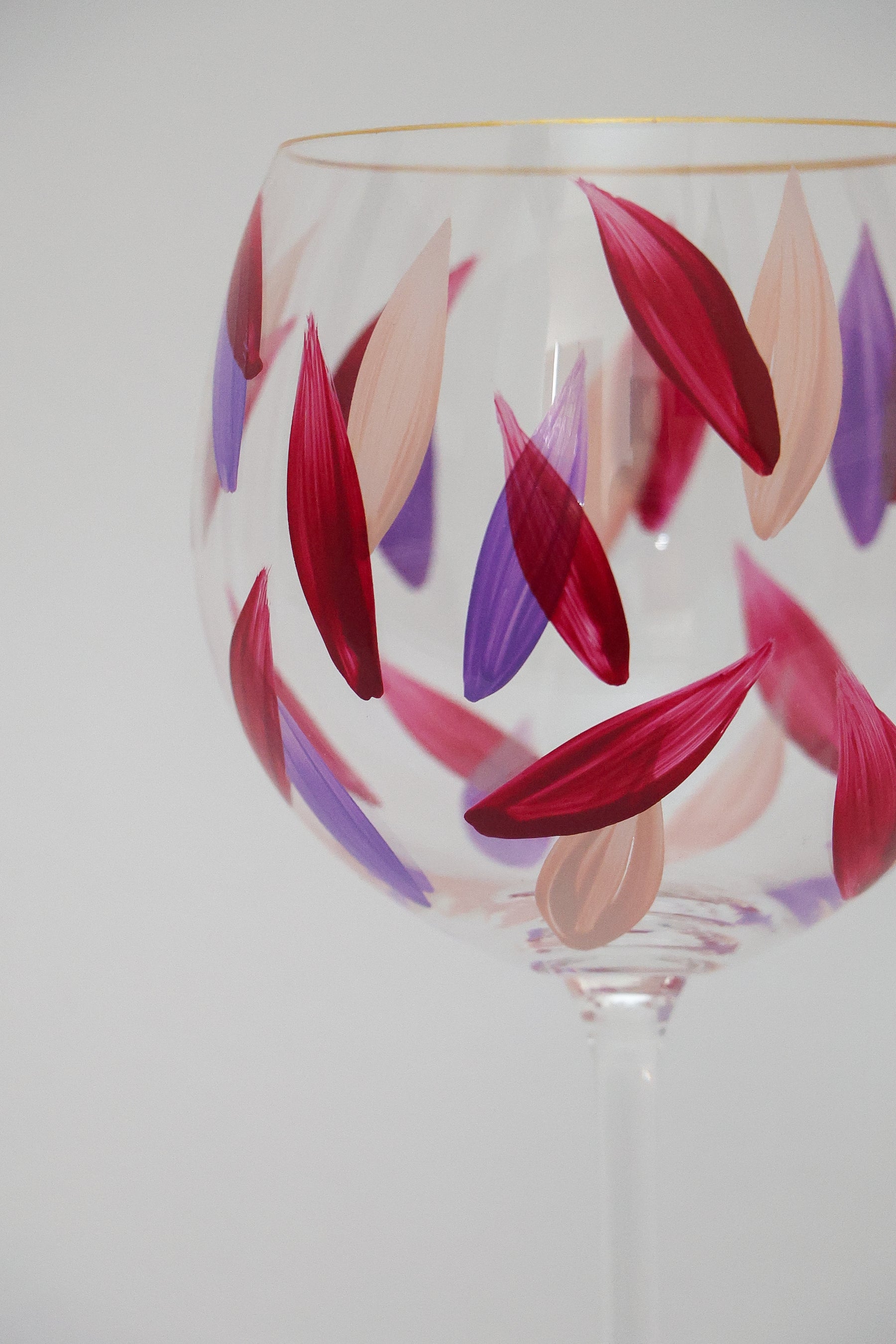 Taça de Cristal de Titânio 570ml Pintada à Mão