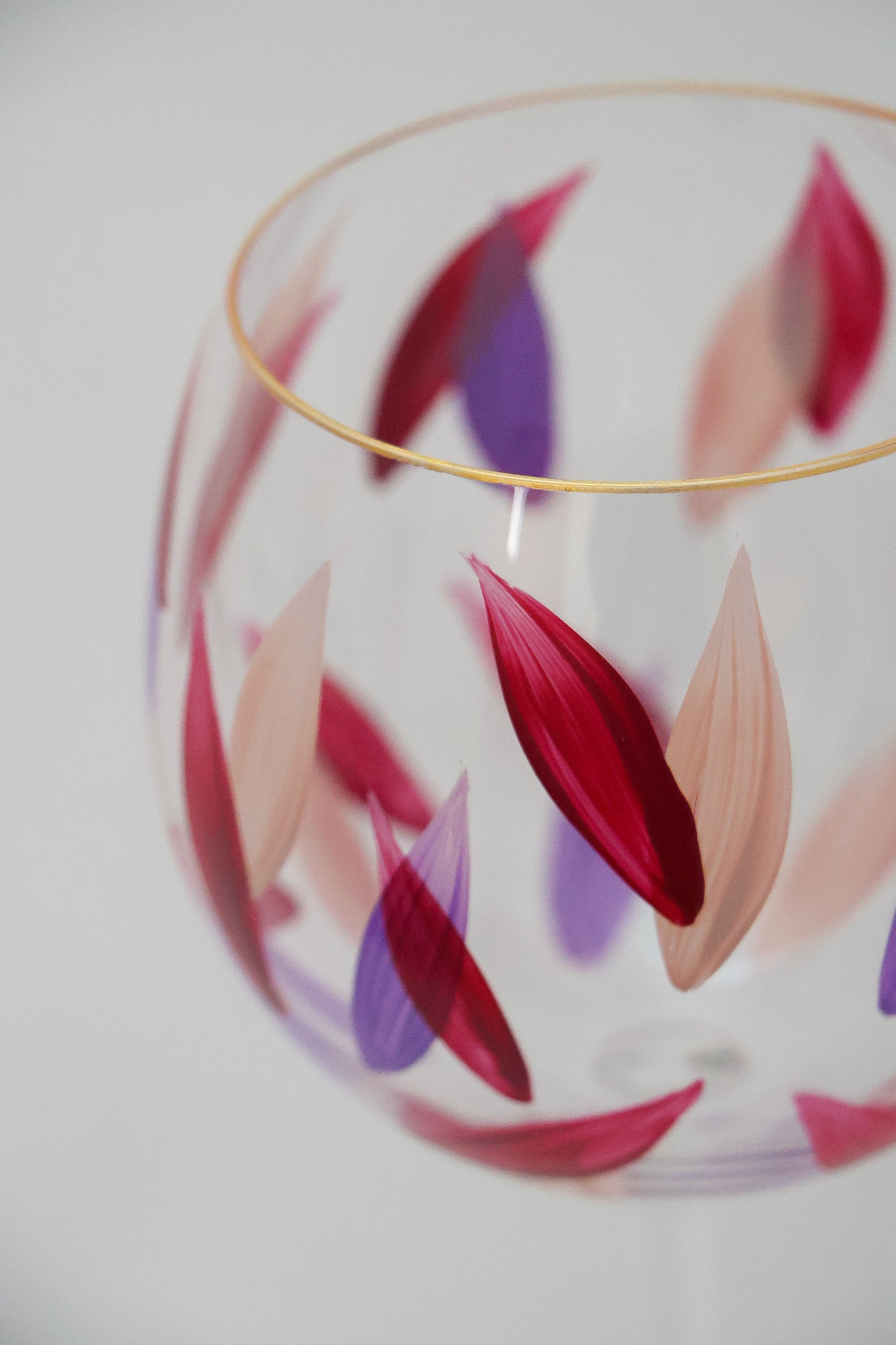 Taça de Cristal de Titânio 570ml Pintada à Mão