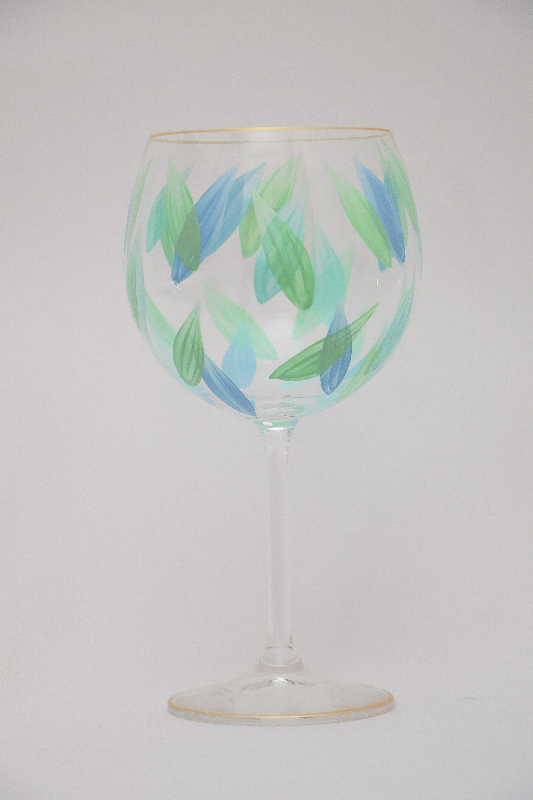 Taça de Cristal de Titânio Green 570ml Pintada à Mão