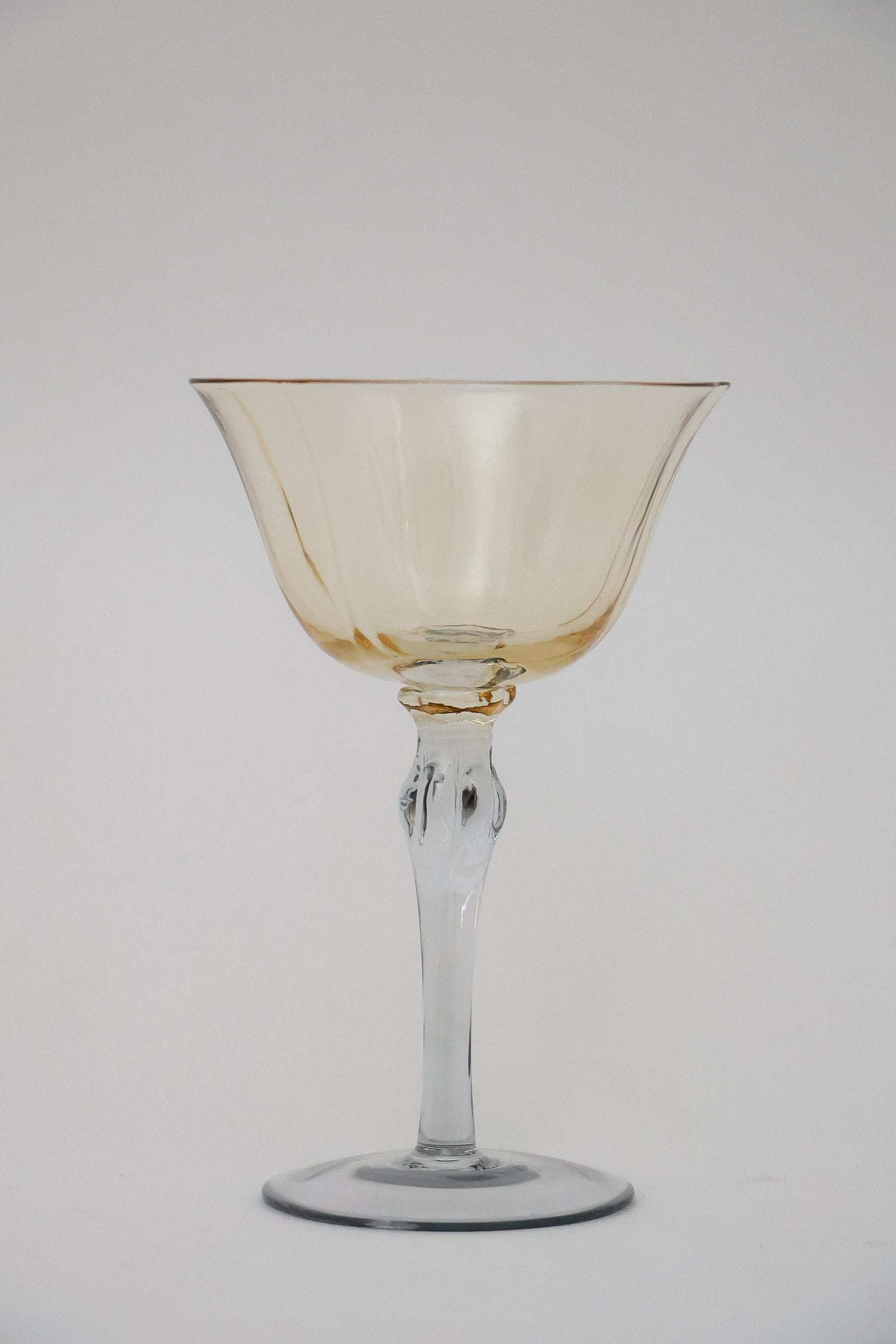 Taça de Vidro Coupe Holanda 180ml - Amarelo e Cinza