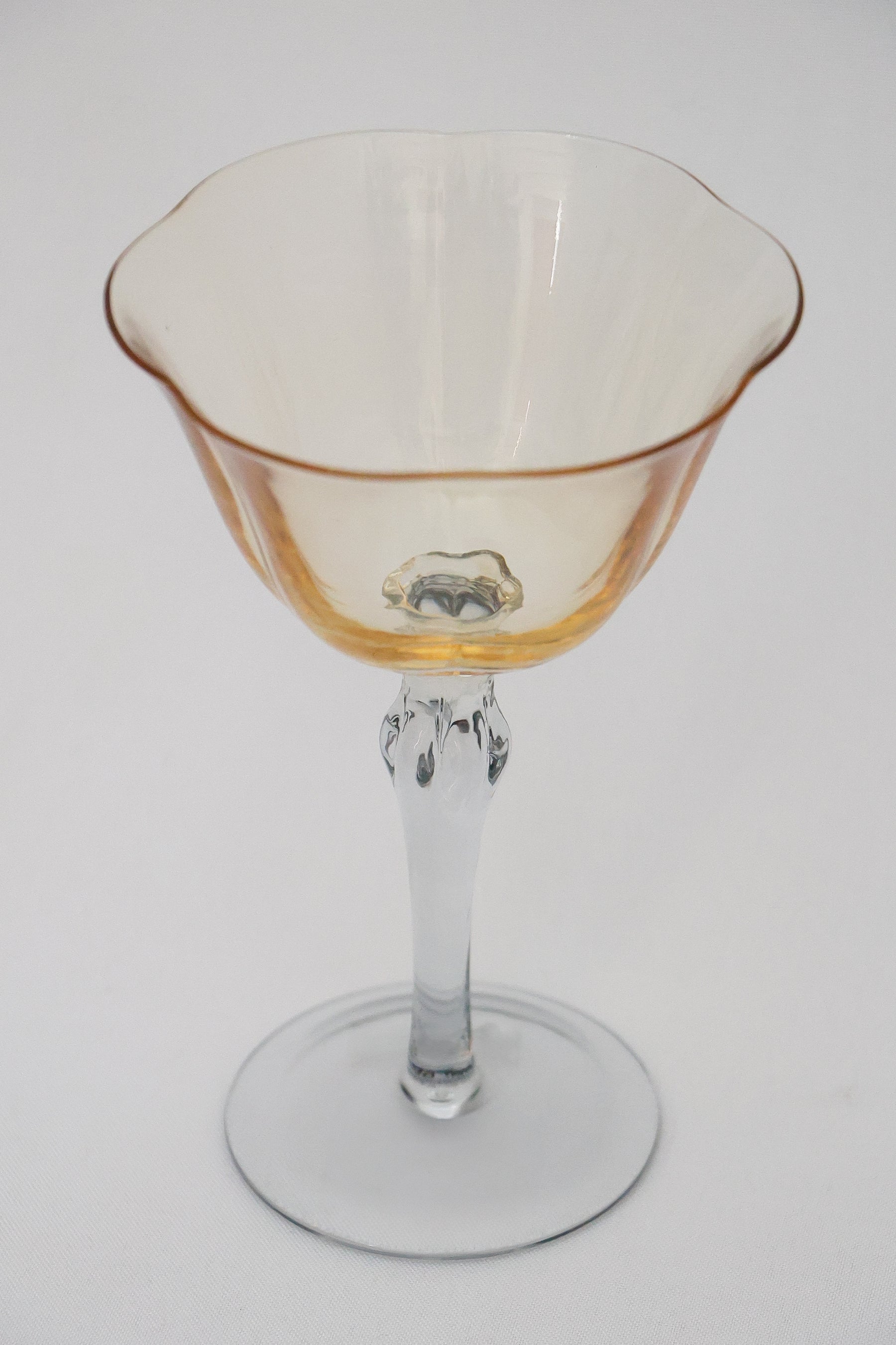 Taça de Vidro Coupe Holanda 180ml - Amarelo e Cinza