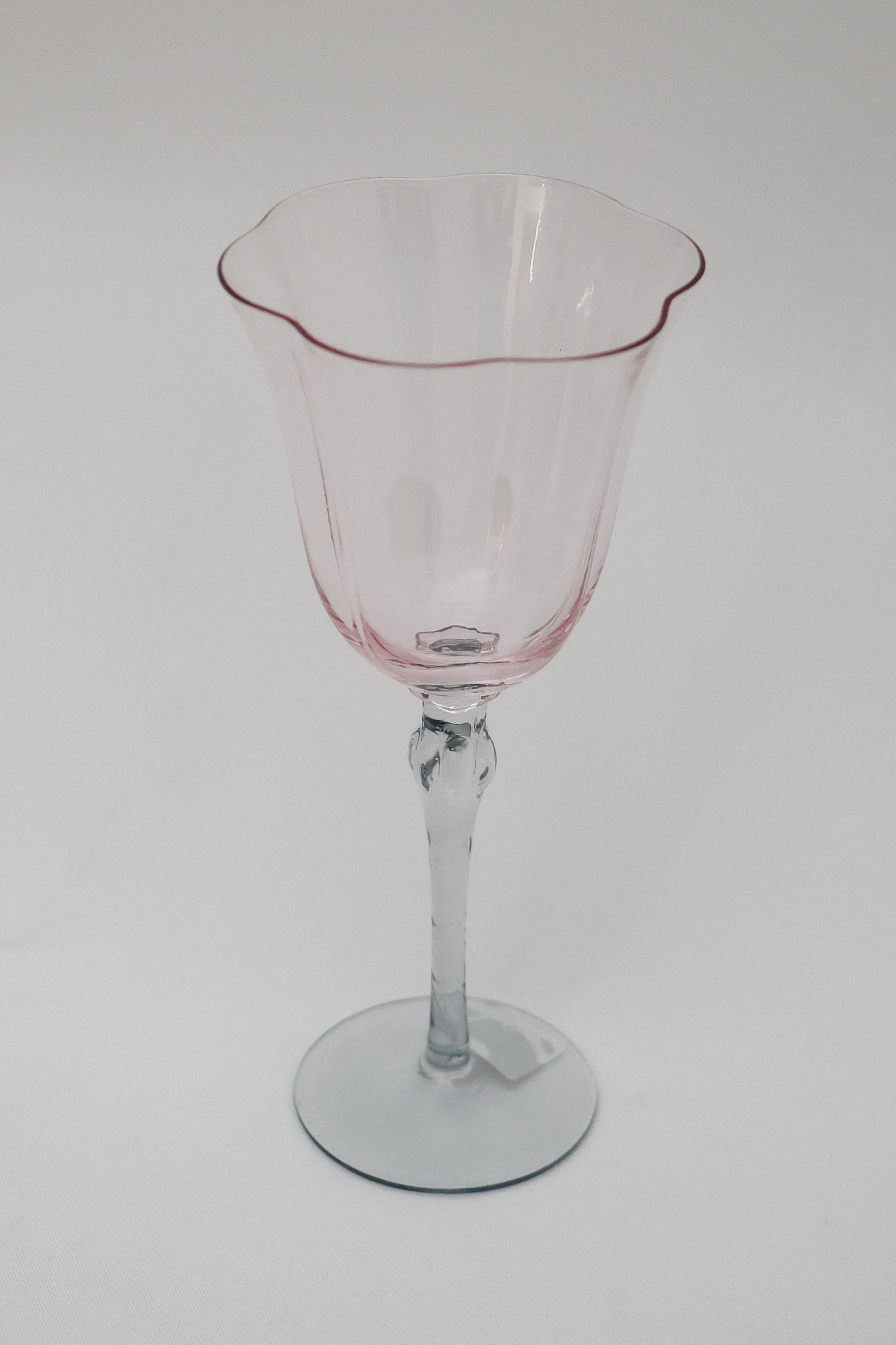 Taça de Vidro p/ Vinho Colorado 300ml - Rosa e Cinza