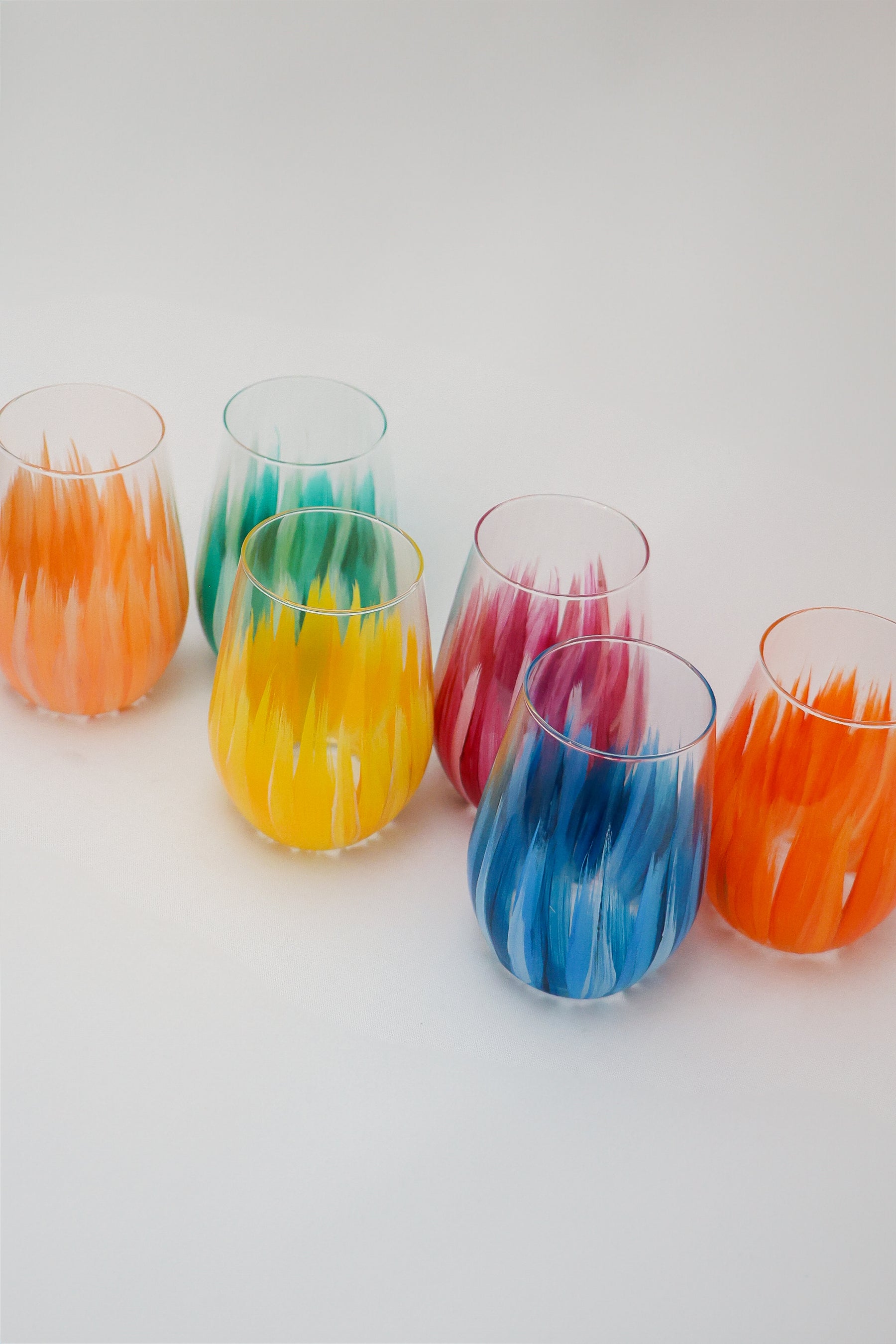 Copos de Cristal Pincelados à Mão