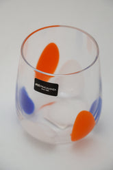 Copos de Vidro Pétalas 480ml - Branco, azul e laranja Fracalanza