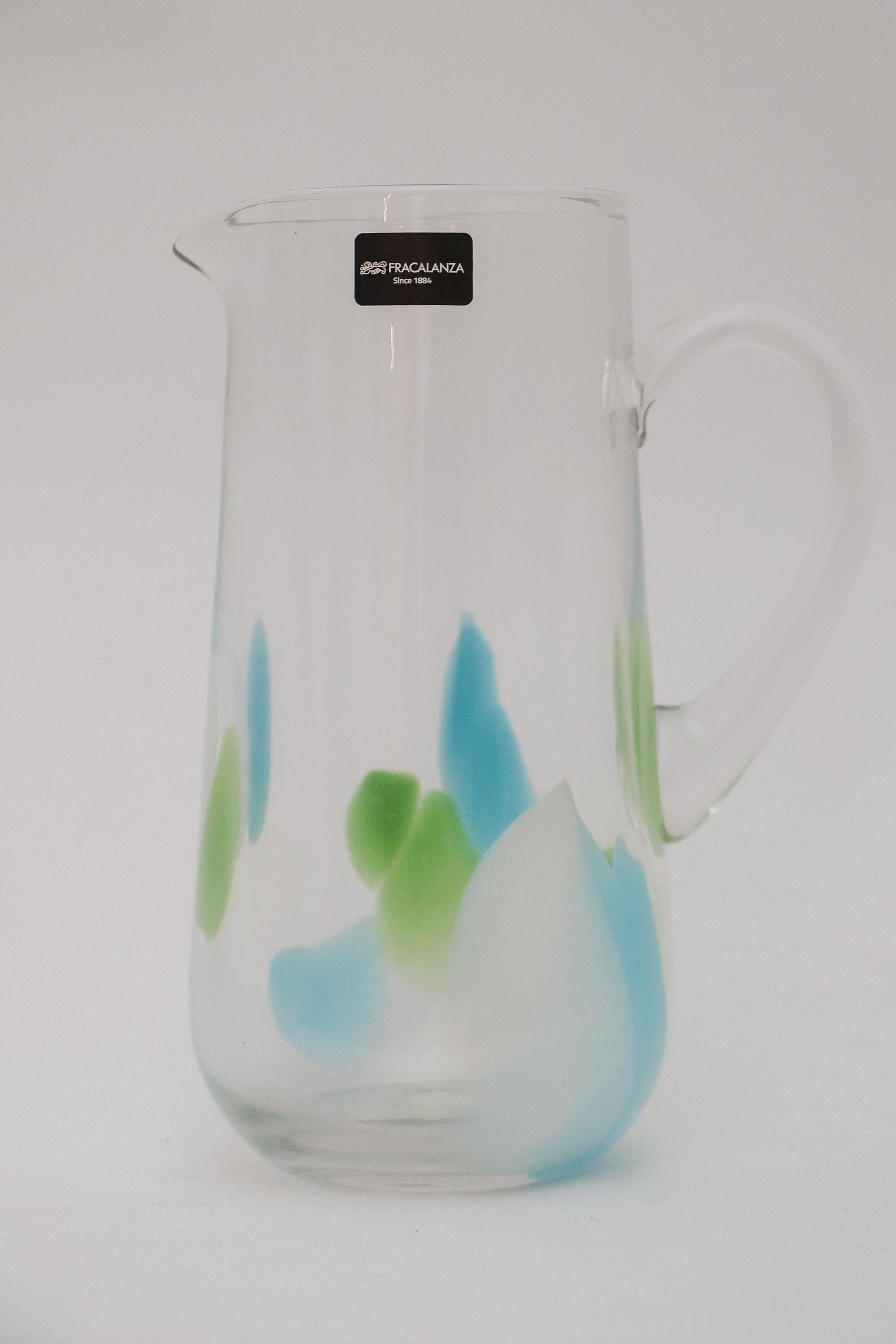 Jarra de vidro Pétala Fracalanza 1,2L - Verde, Azul e Branca