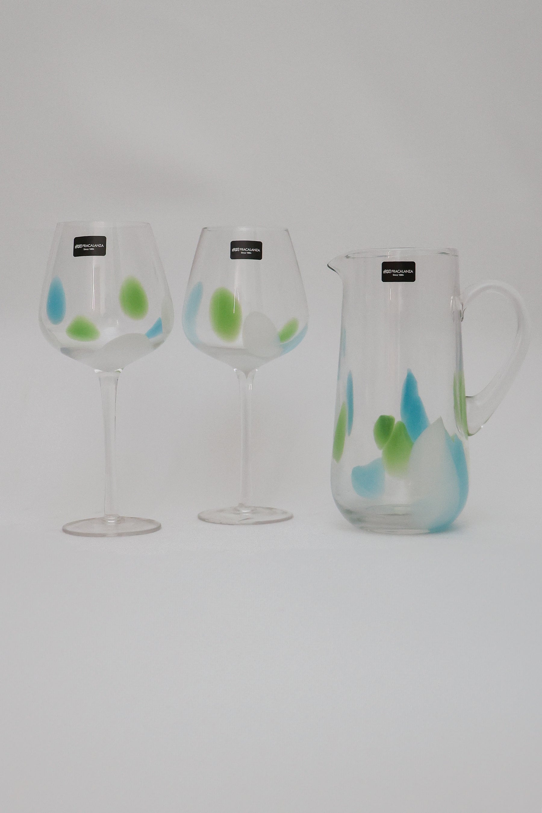 Jarra de vidro Pétala Fracalanza 1,2L - Verde, Azul e Branca