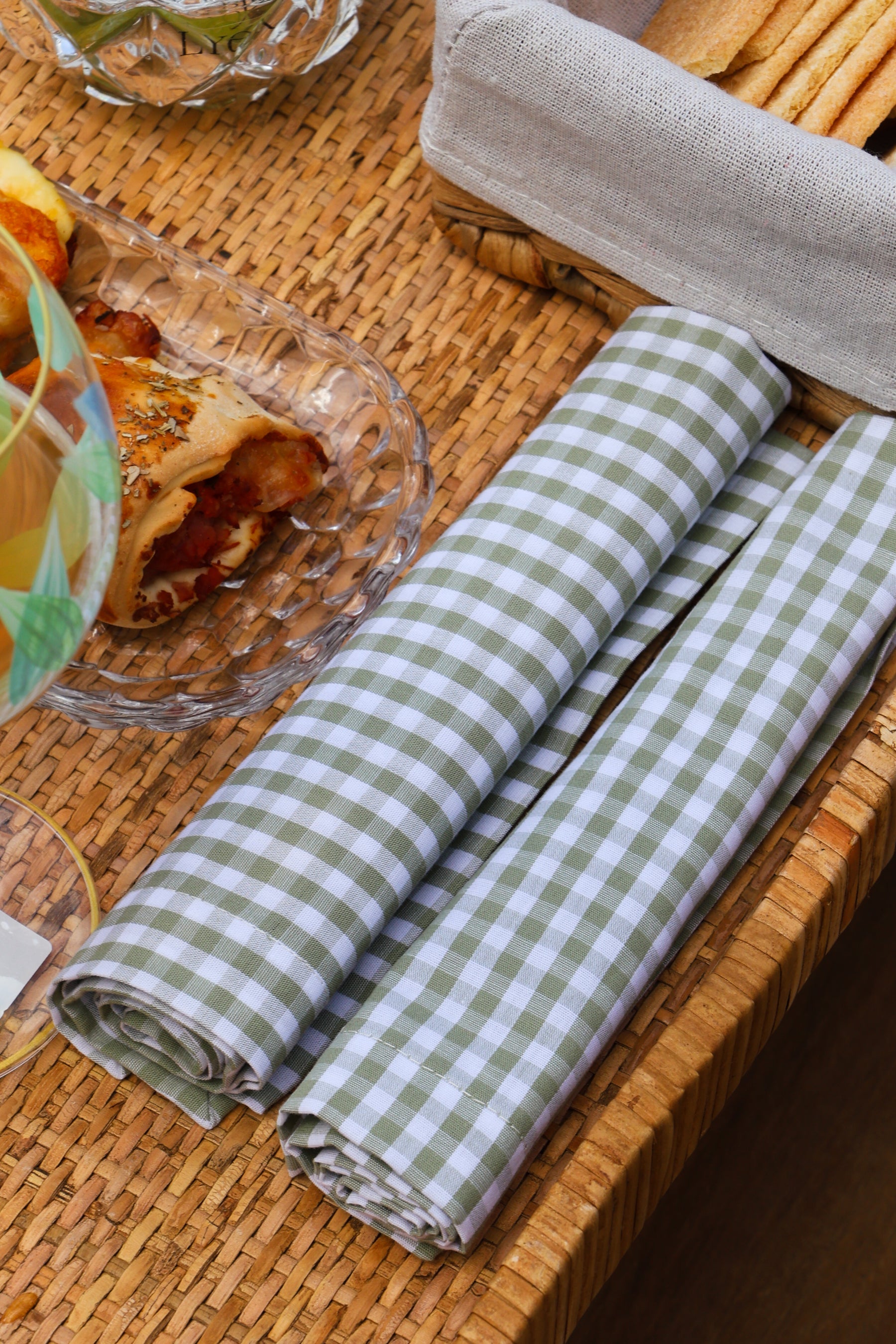 Guardanapo Xadrez Verde Tulip Gardenia