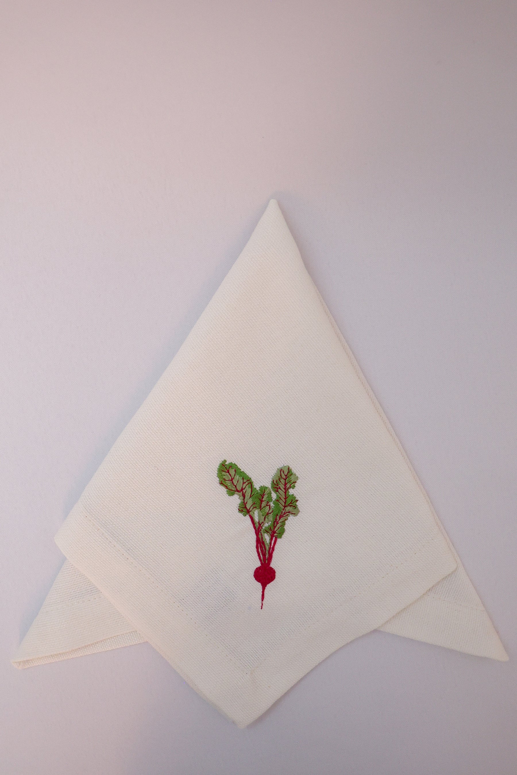 Guardanapo Linhão Off Bordado Vegetais, Gardênia