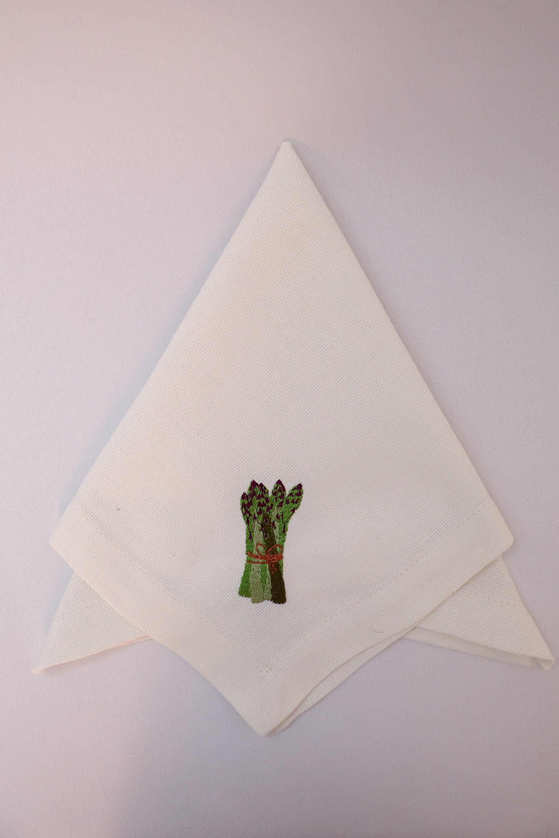 Guardanapo Linhão Off Bordado Vegetais, Gardênia