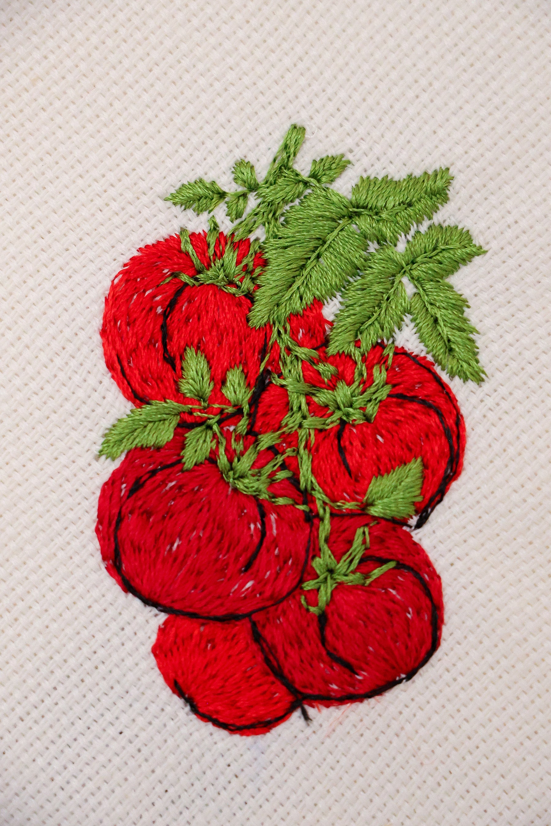 Guardanapo Linhão Off Bordado Vegetais, Gardênia