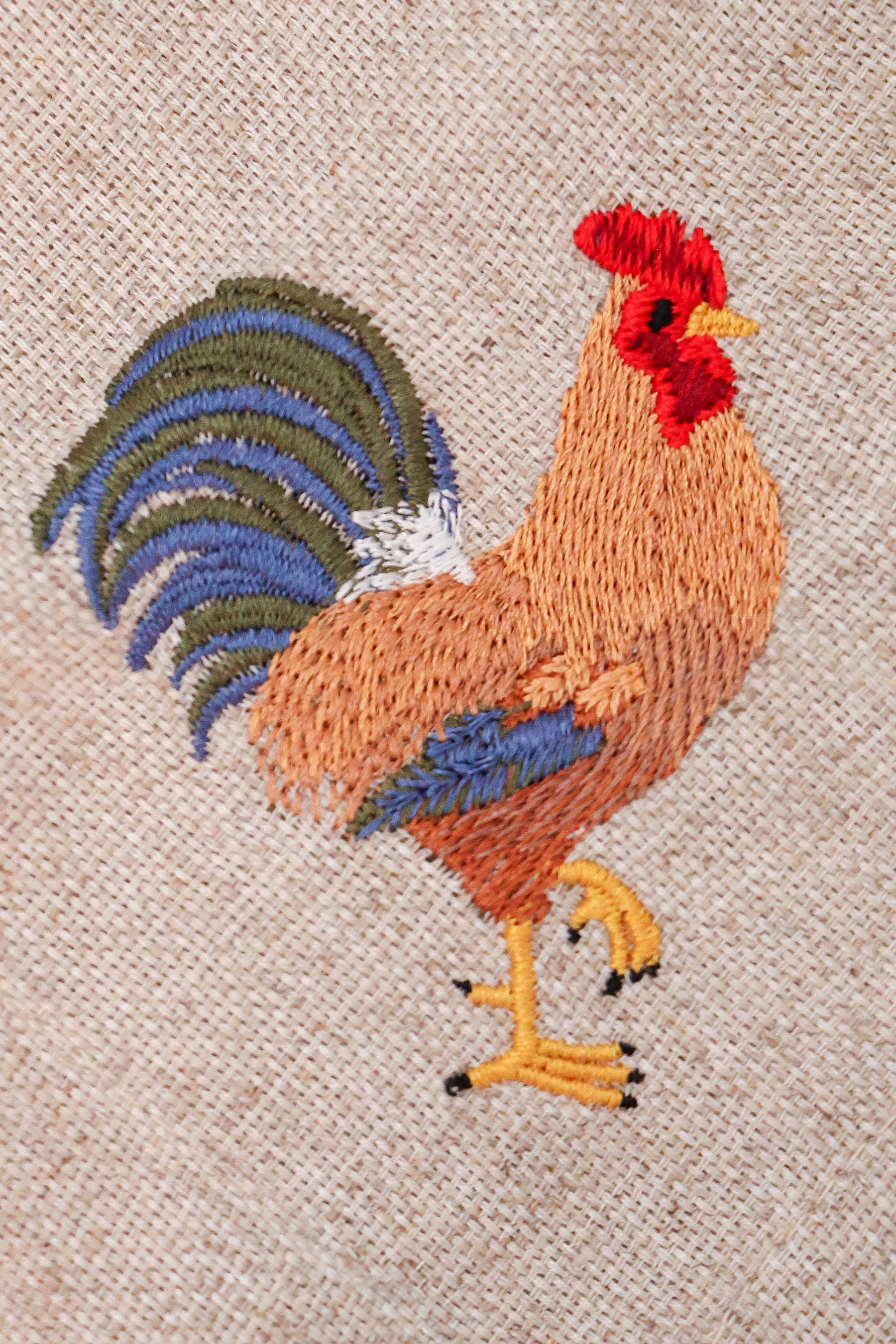 Guardanapo Linhão Cru Bordado Galo Mameg