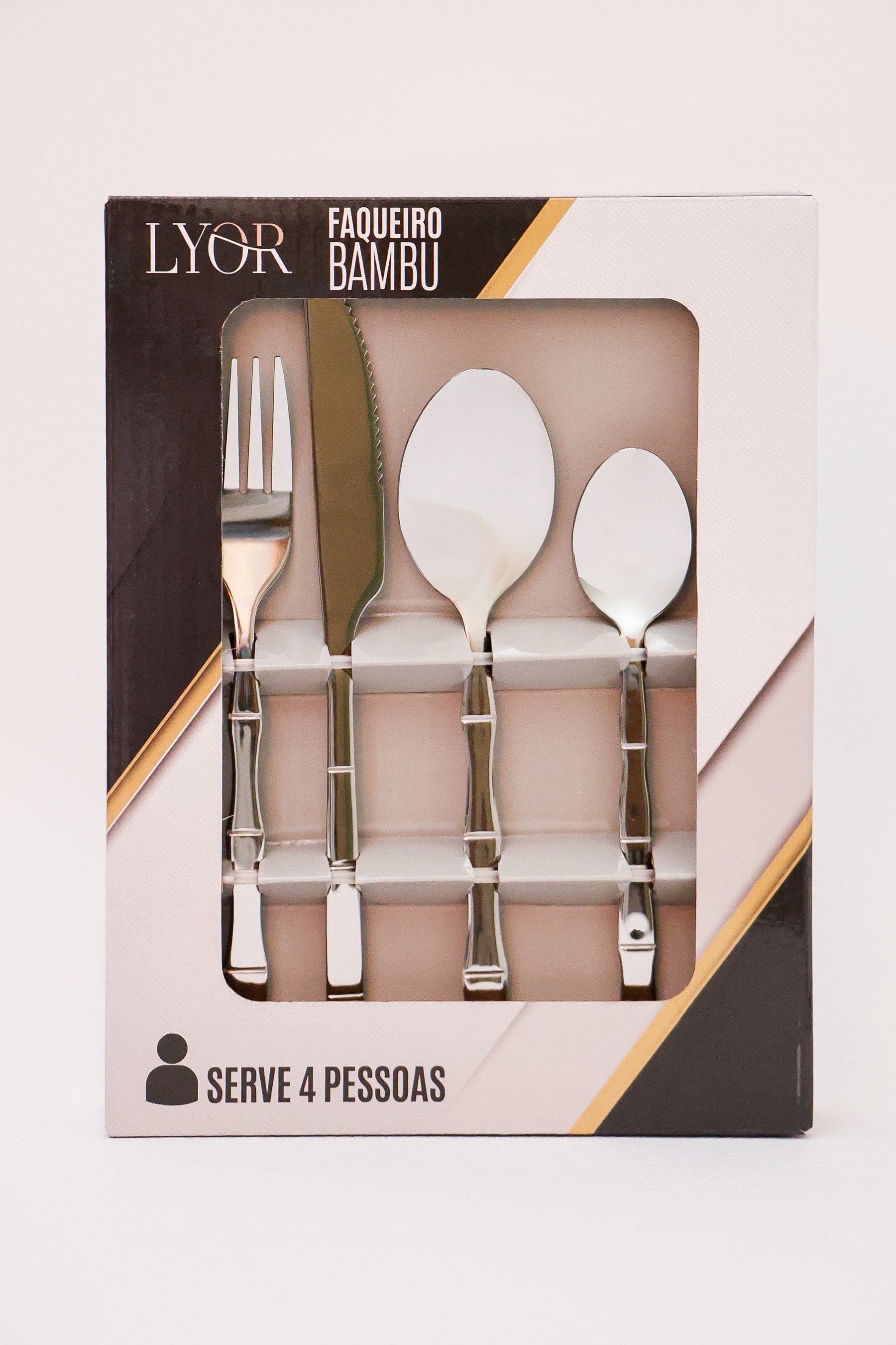 Faqueiro 16 peças Aço Inox Bambu Elegant Lyor