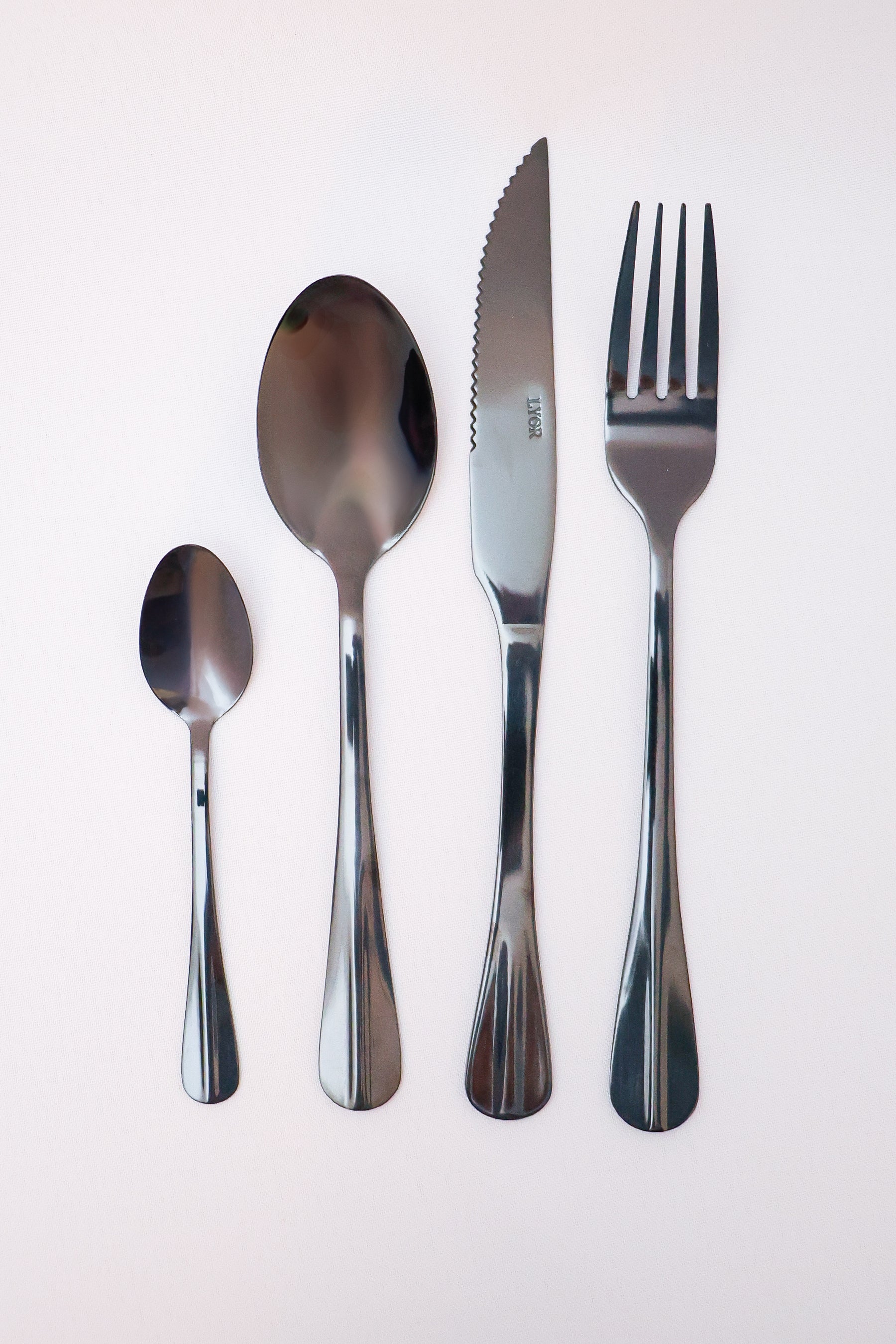 Faqueiro 24 peças Aço Inox Positano Preto Lyor