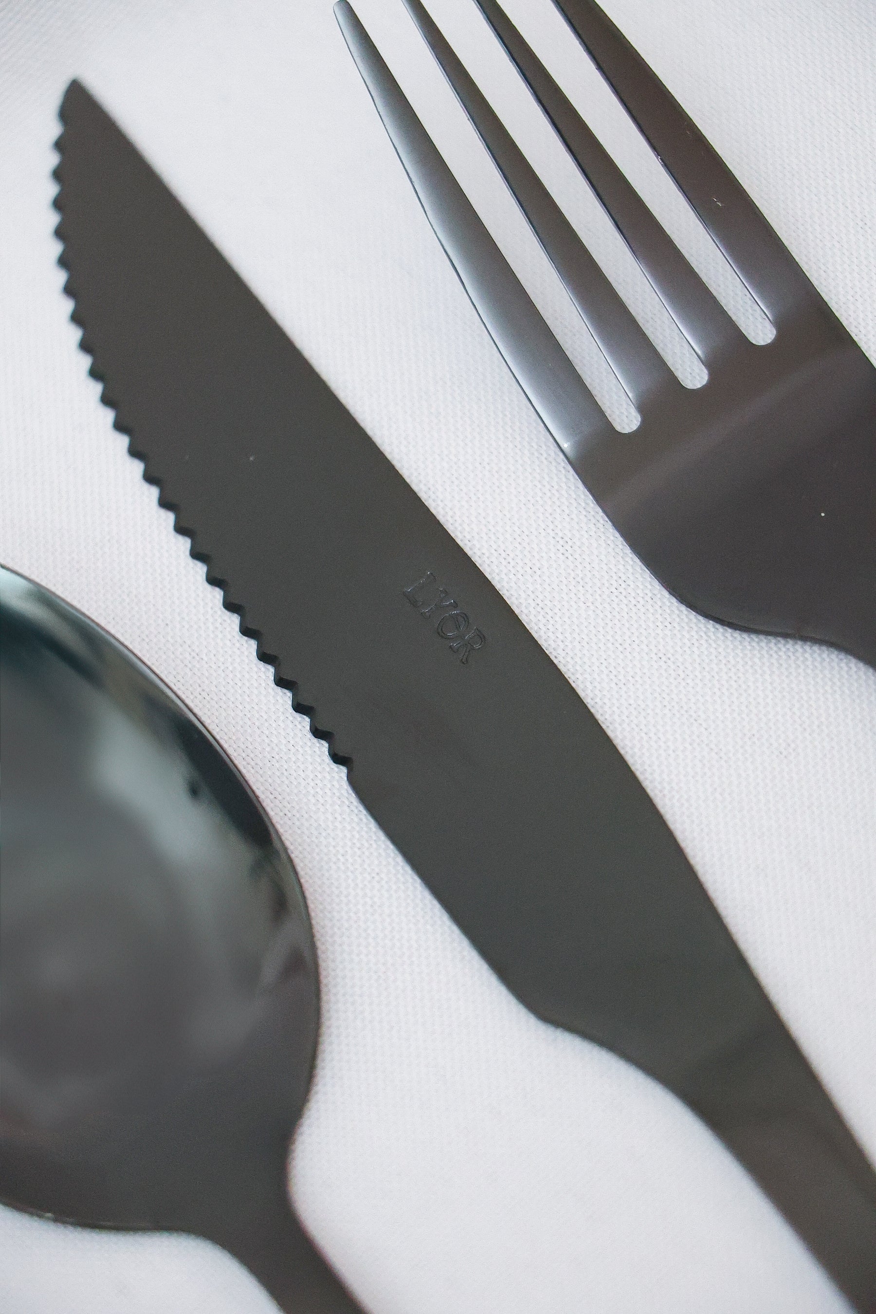 Faqueiro 24 peças Aço Inox Positano Preto Lyor