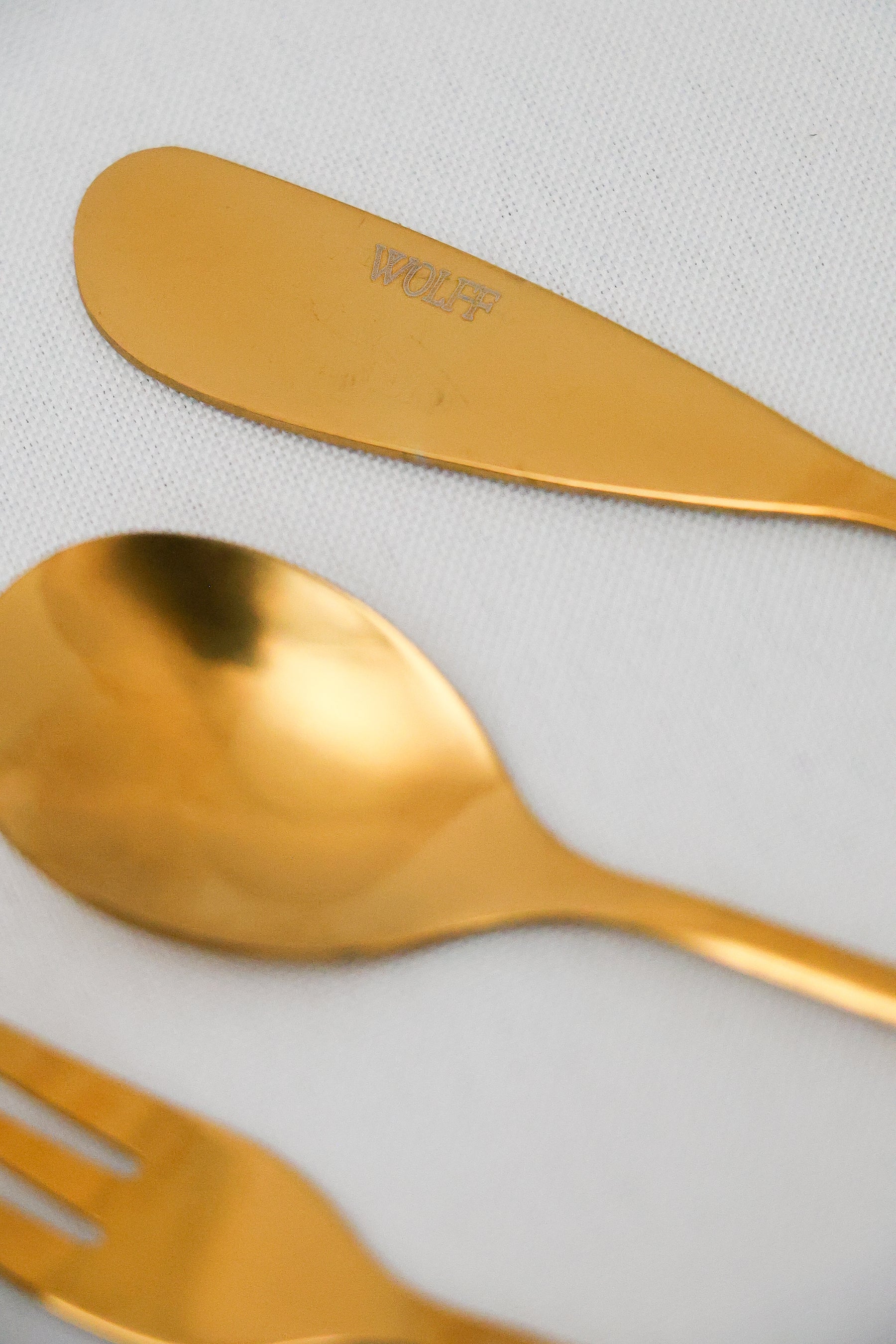 Talheres Aço Inox Leaves Dourado Wolff