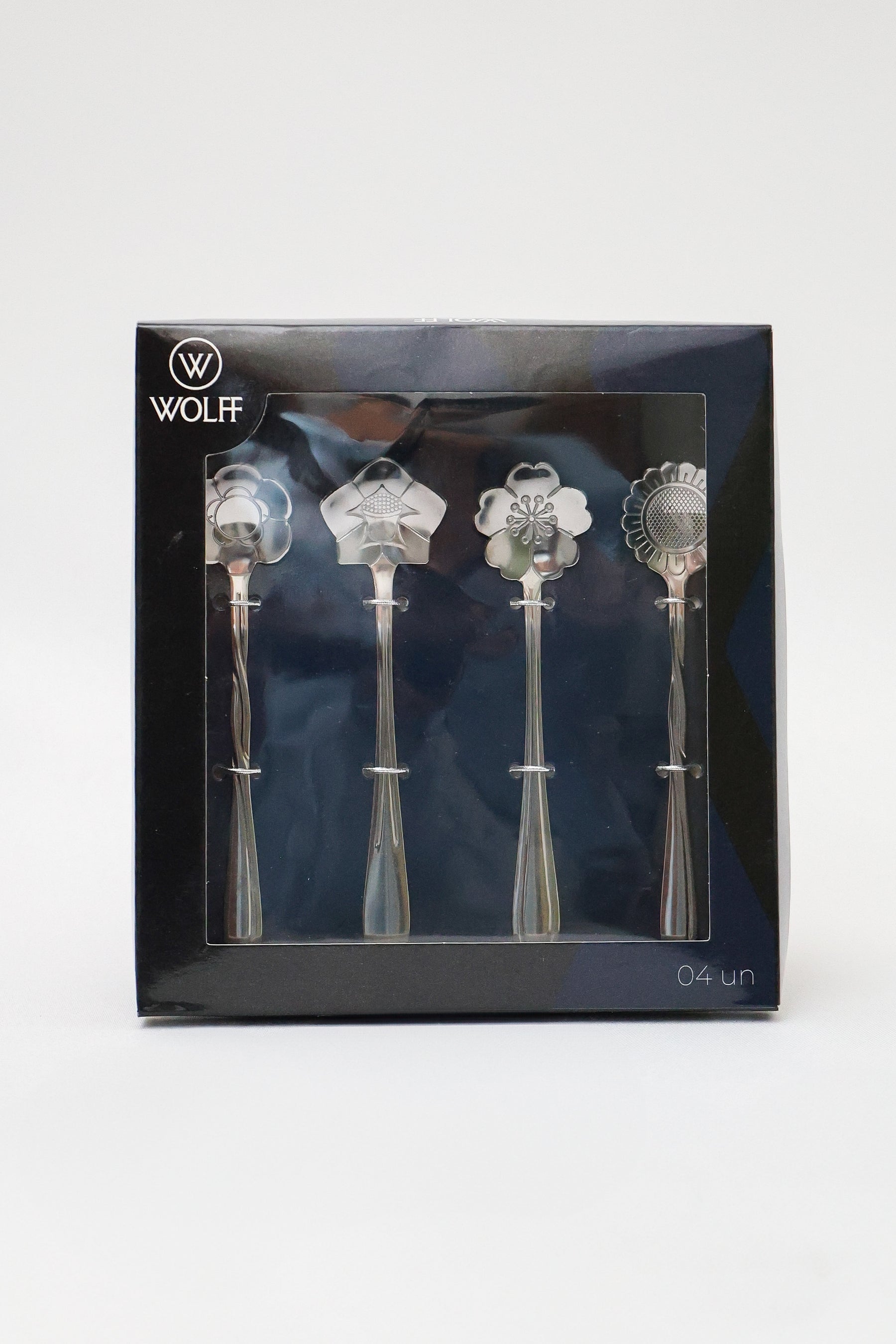 Colheres Aço Inox Flores Prata Wolff