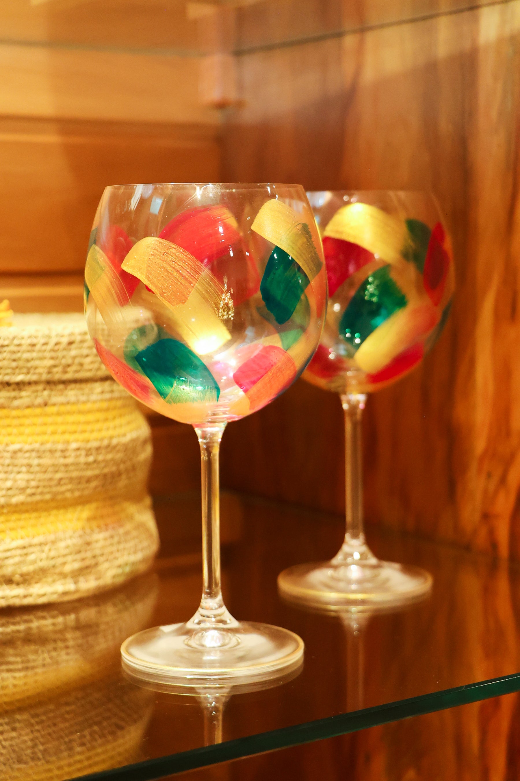 Taça de Cristal de Titânio 570ml Pintada à Mão