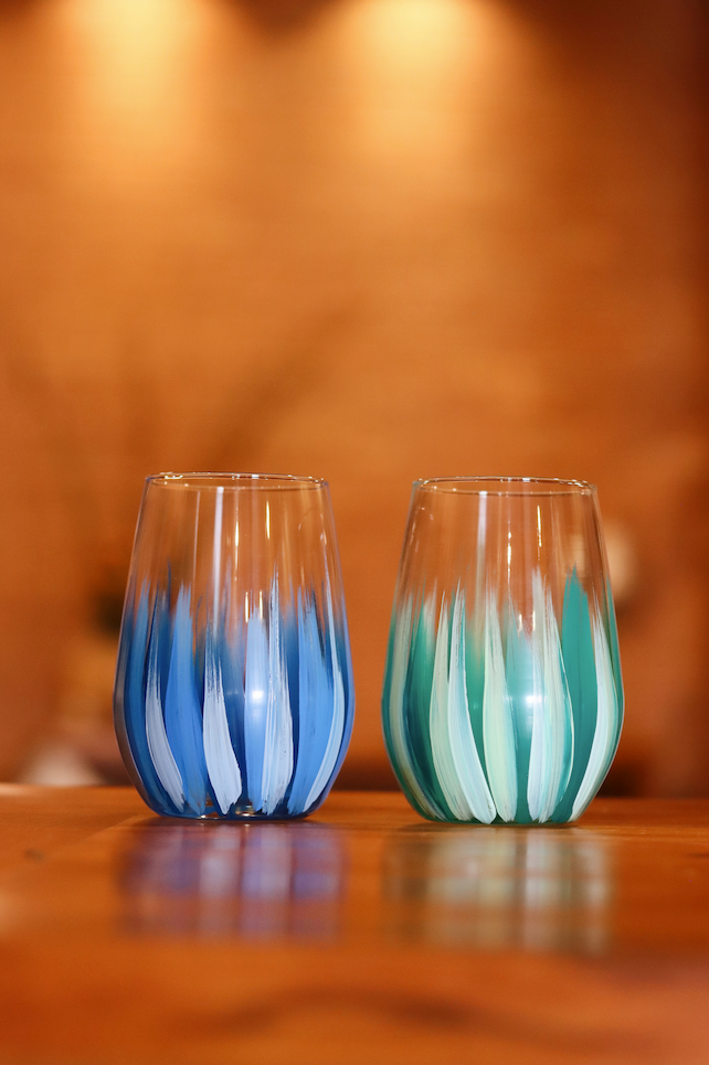 Copos de Cristal Pincelados à Mão