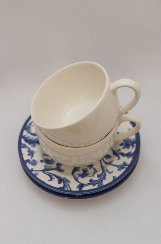 Xícara de chá c/ pires Ramalhete Plus Alleanza