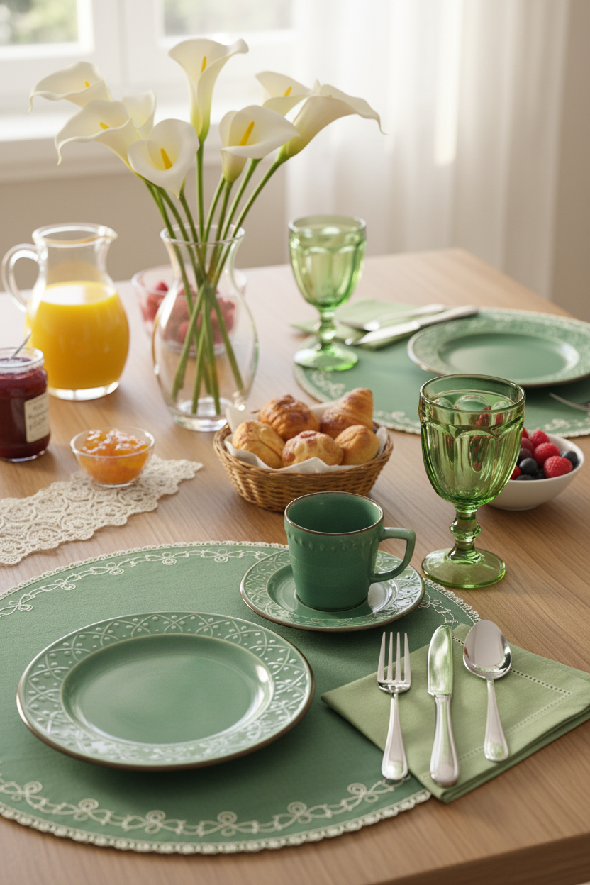 Jogo 6 Xícaras de Chá c/ Pires Malaquita, Oxford