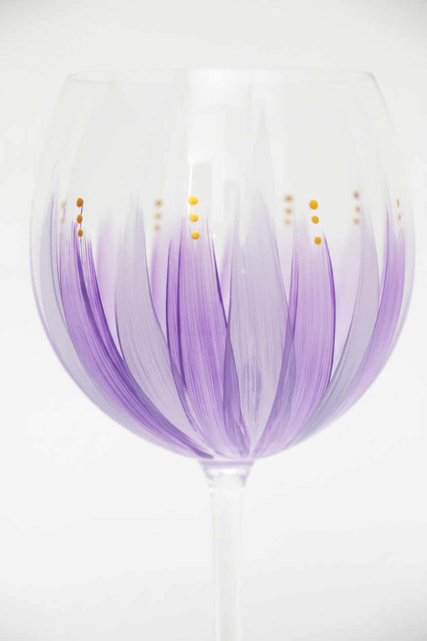 Taça de Cristal de Titânio 570ml Pintada à Mão