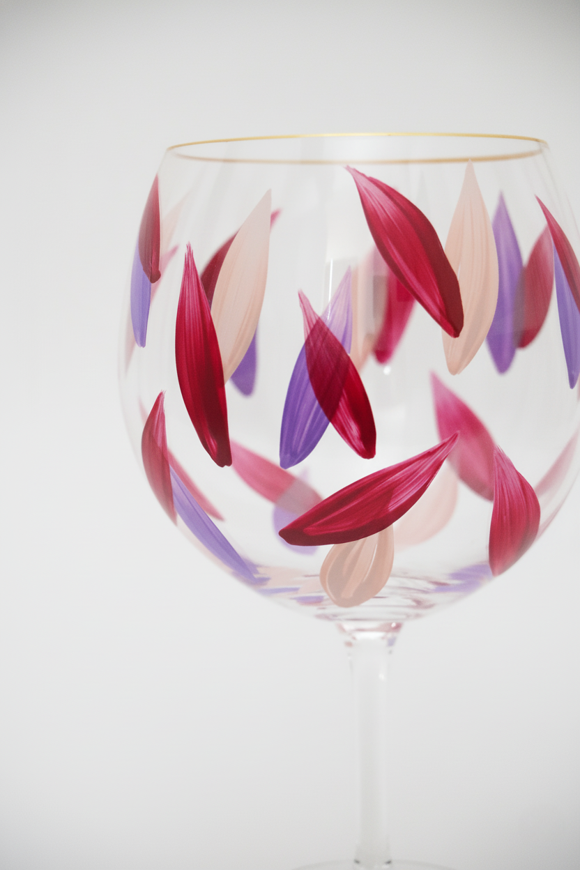 Taça de Cristal de Titânio 570ml Pintada à Mão