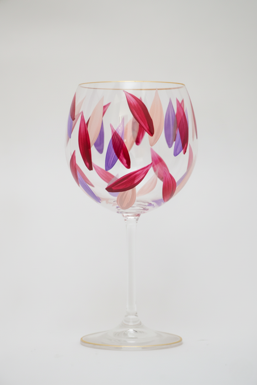 Taça de Cristal de Titânio 570ml Pintada à Mão