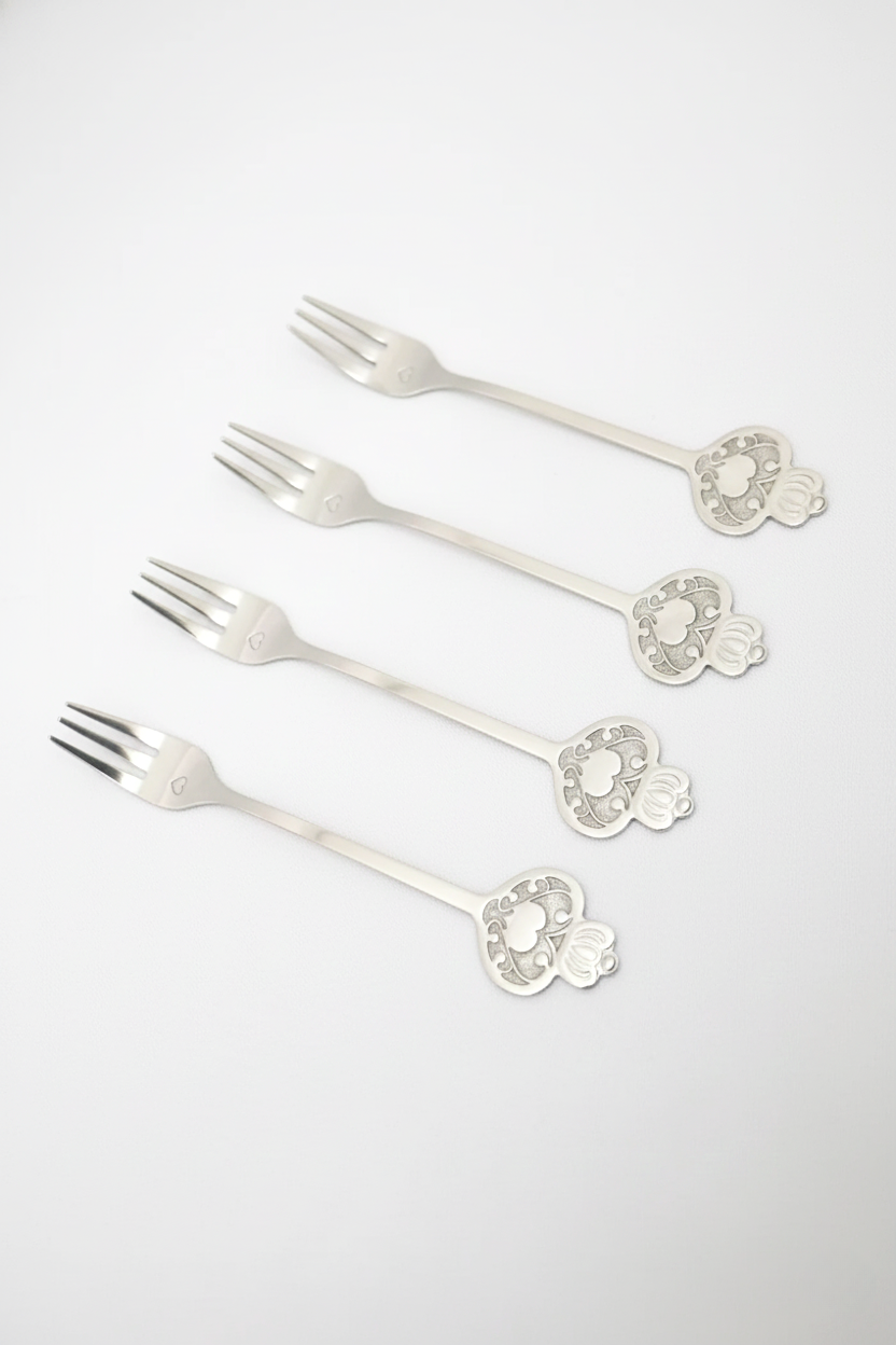 Conjunto 4 Garfos Aço Inox Key Prata, Wolff