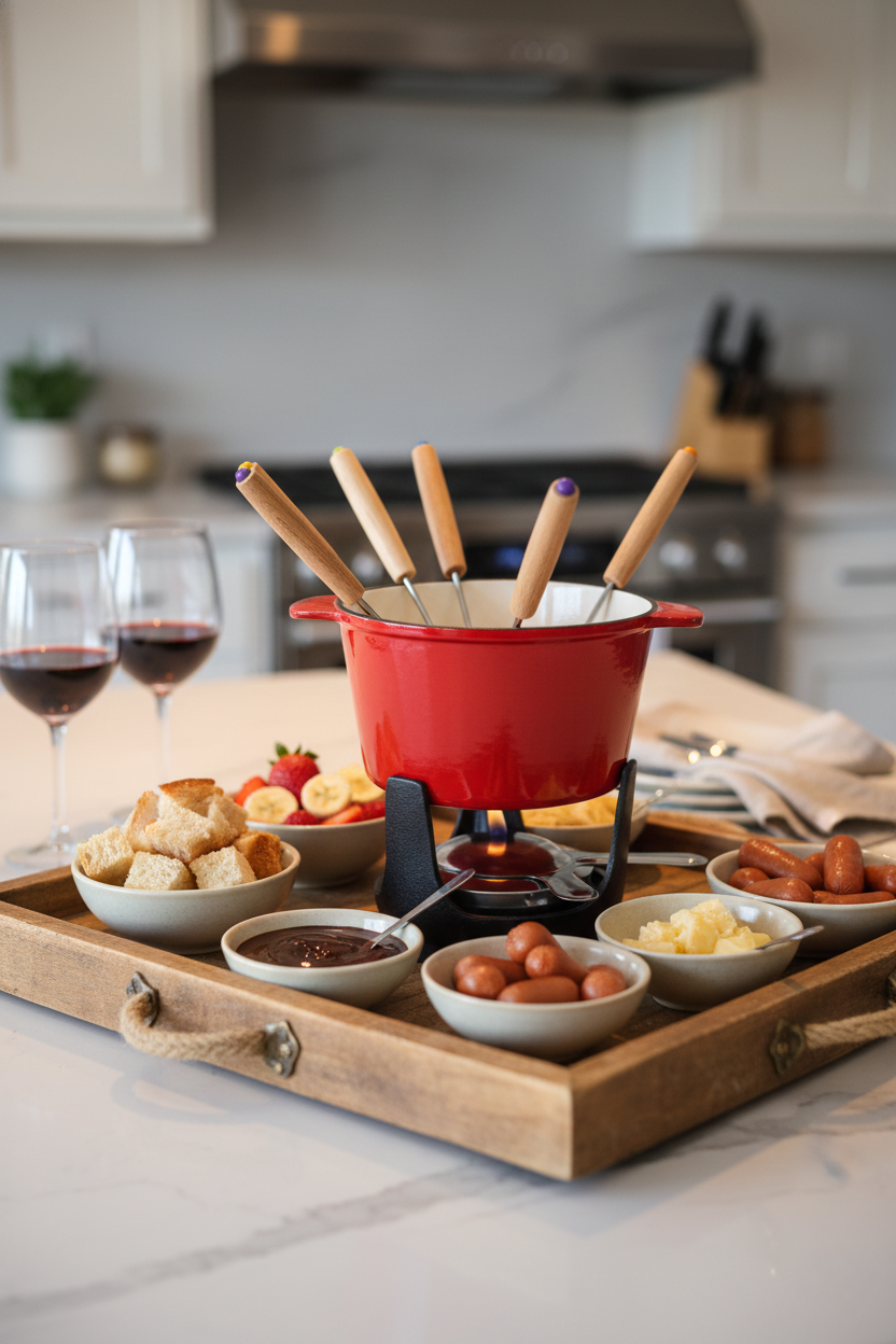 Aparelho de Fondue Ferro Fundido 10 peças, Francalanza