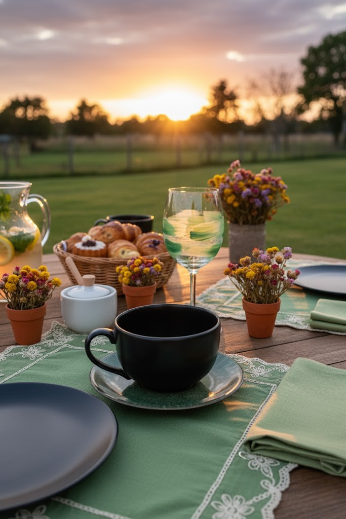 Jogo 6 Xícaras de Chá c/ Pires Coupe Tunísia, Alleanza