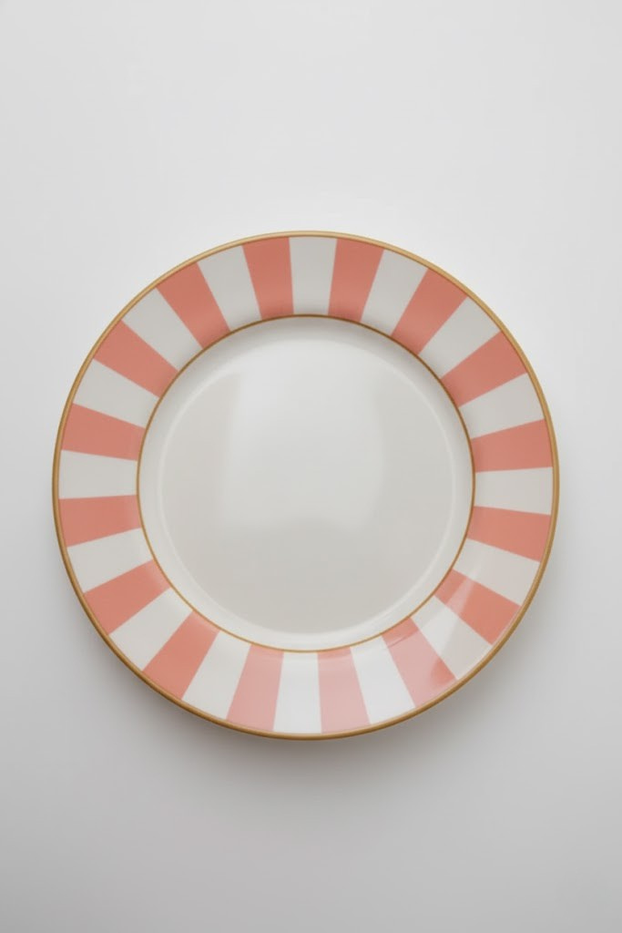 Jogo 6 Pratos Rasos Strip Rosa Plus, Alleanza