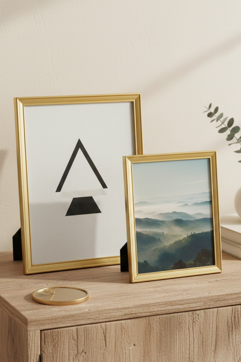 Porta Retrato em Metal Dourado Mart