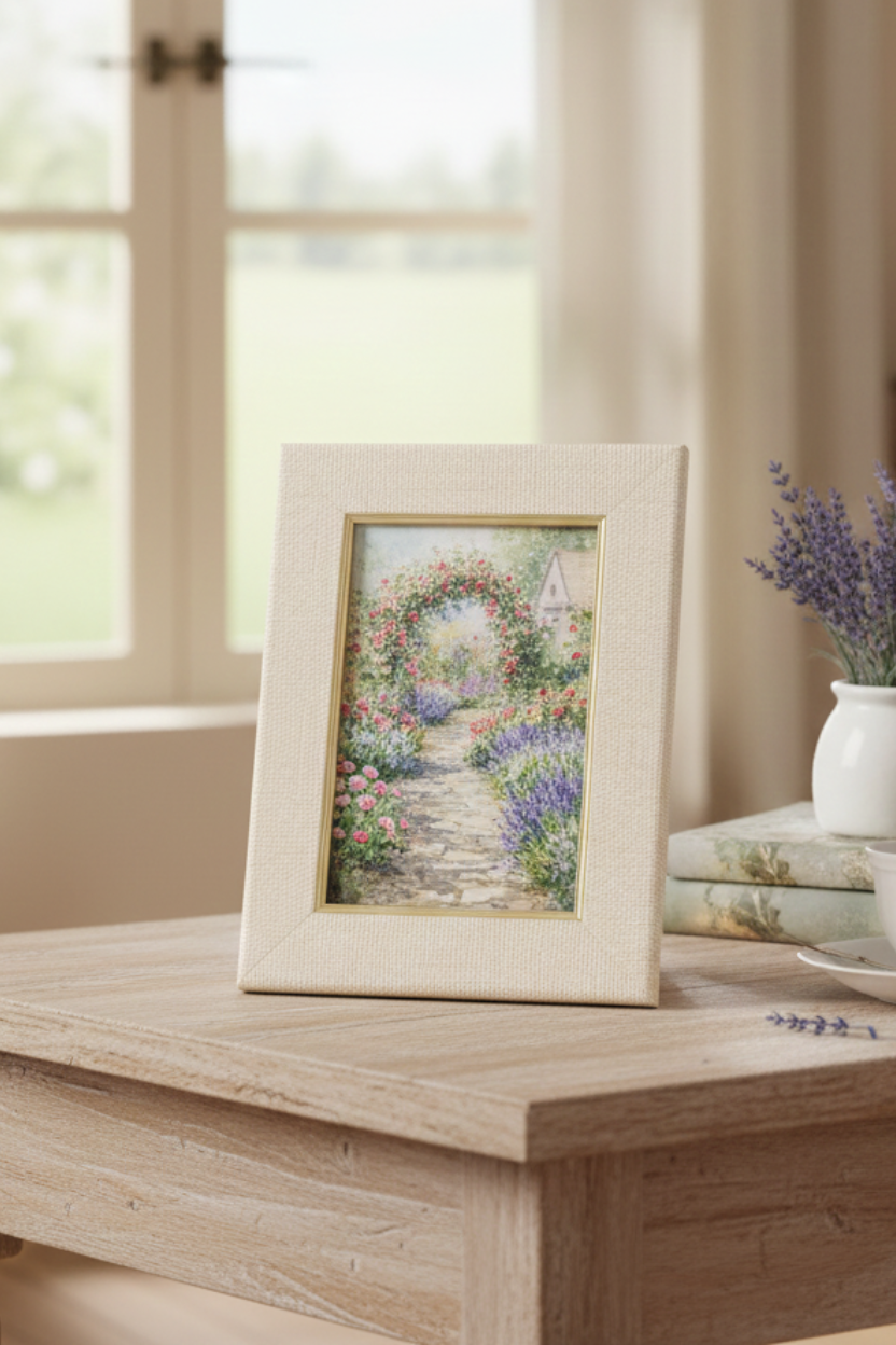 Porta Retrato em MDF Bege 10x15cm Mart