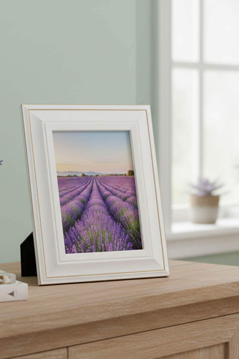 Porta Retrato em MDF Branco 10x15cm Mart