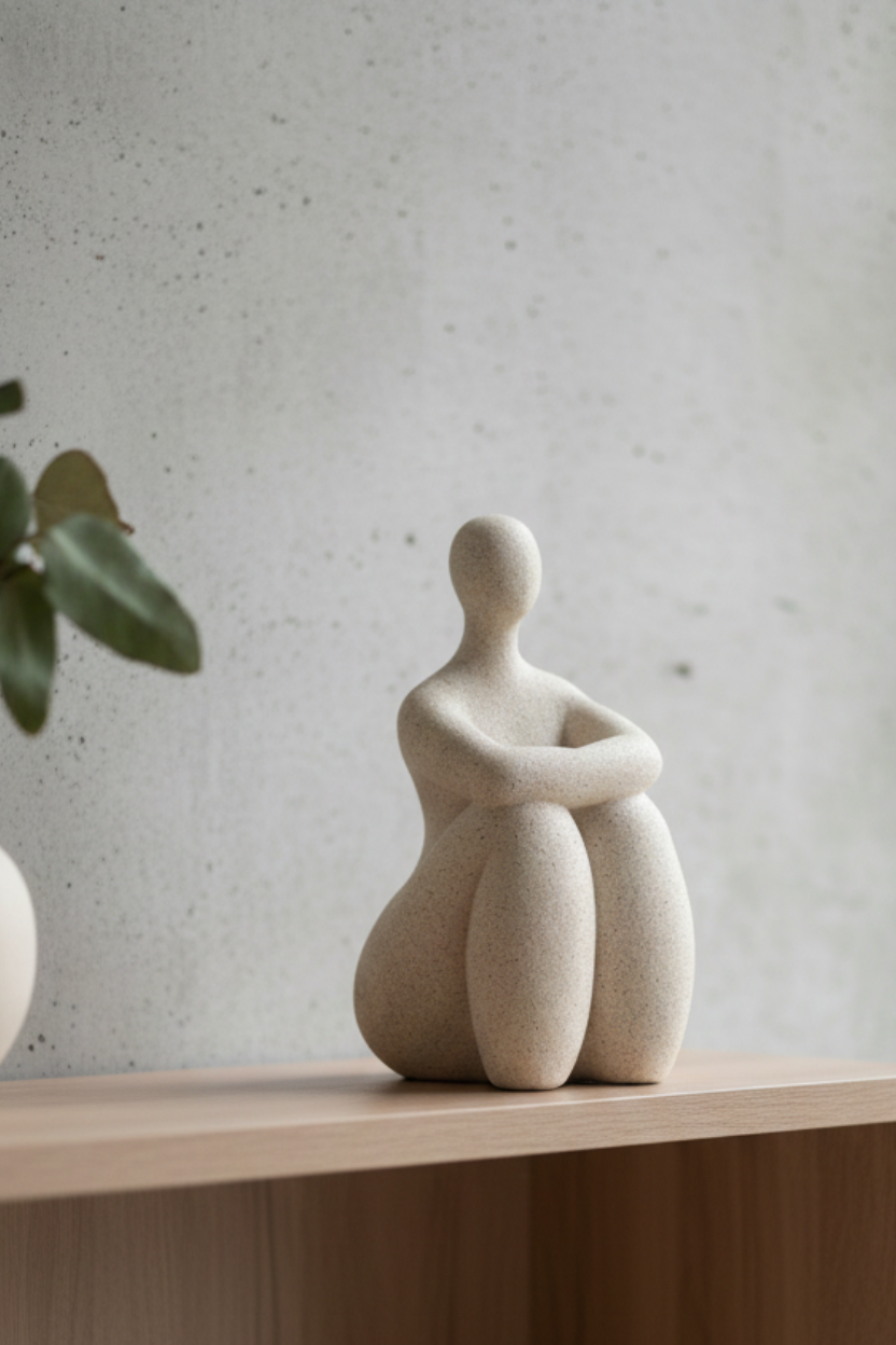 Escultura em Polirresina Mulher Sentada Mart