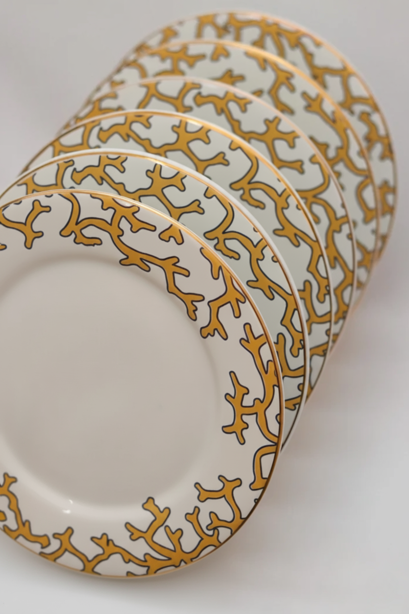 Jogo 6 Pratos de Sobremesa Coral Blue, Scalla