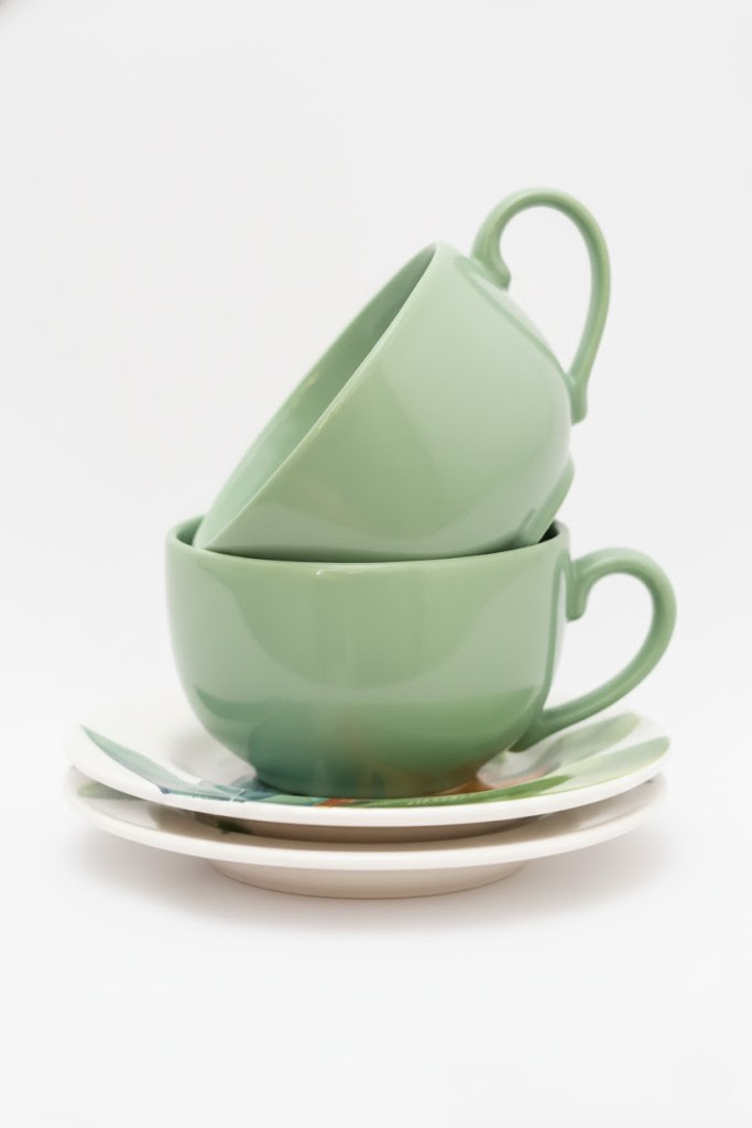 Jogo 6 Xícaras de Chá c/ Pires Estrelitzia Plus, Alleanza