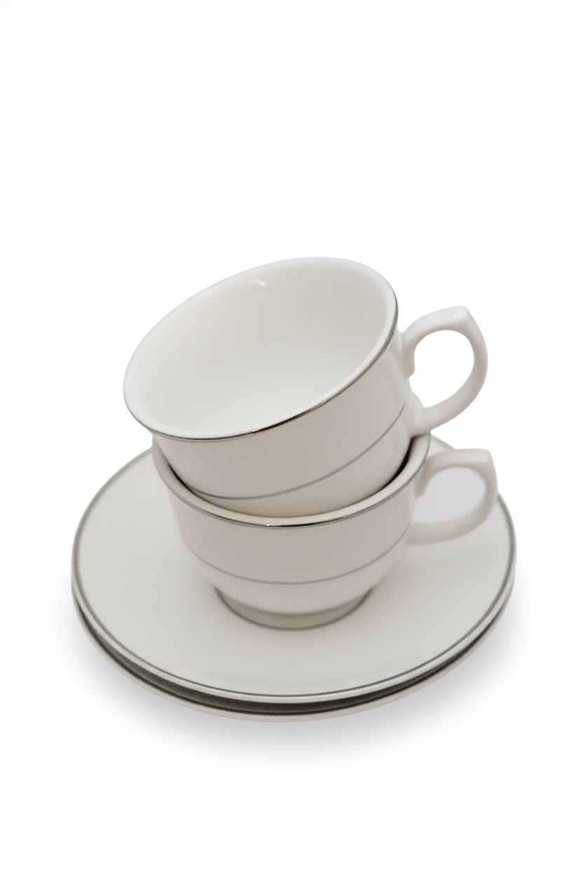 Jogo 6 Xícaras de Chá c/ Pires Diamond, Oxford