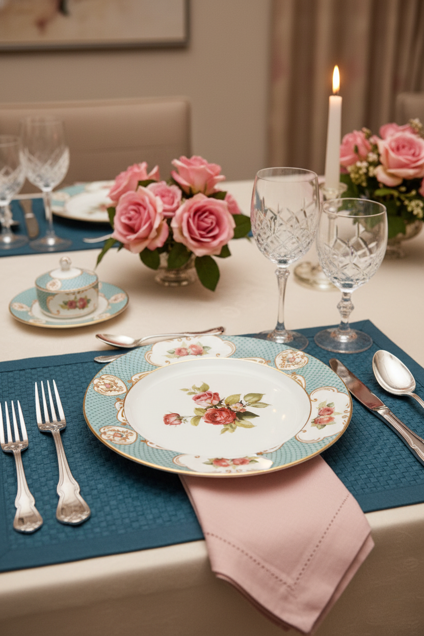 Jogo 6 Pratos Rasos Singapura Turquesa Plus, Alleanza