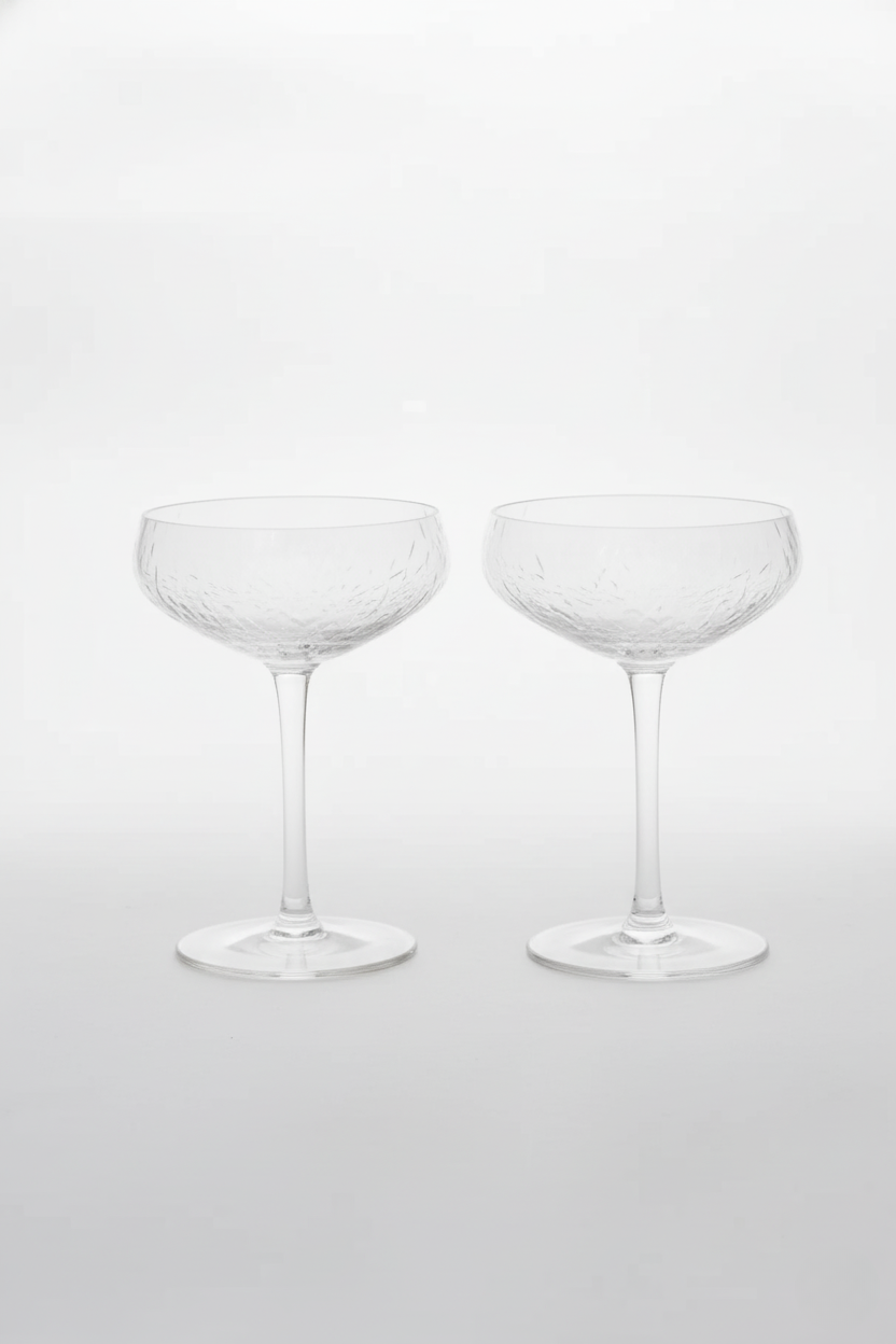 Jogo 2 Taças de Cristal Petra Coupe Martelado, Lyor