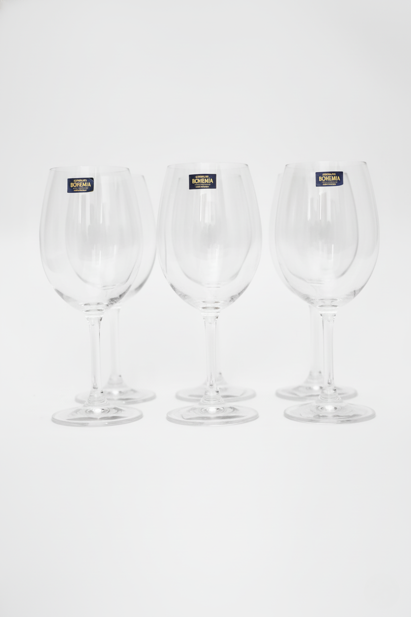 Jogo 6 Taças de Cristal p/ Vinho linha Bohemia 580ml, Lyor