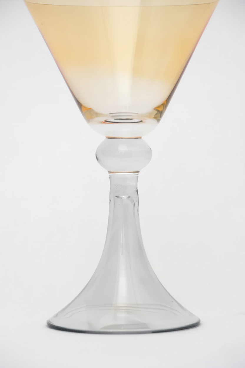 Taça de Vidro Coupe Suíça 150ml - Âmbar e Cinza