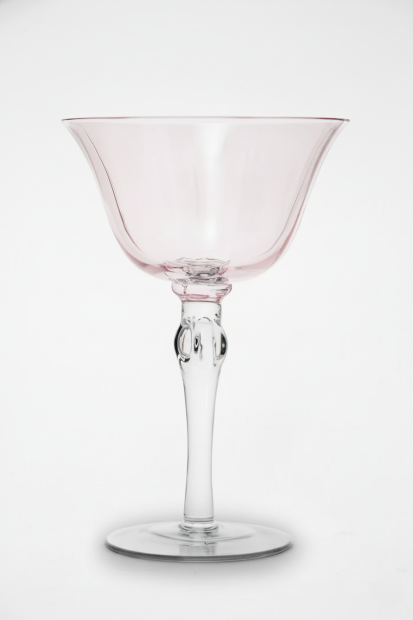 Taça de Vidro Coupe Califórnia 180ml - Rosa e Cinza