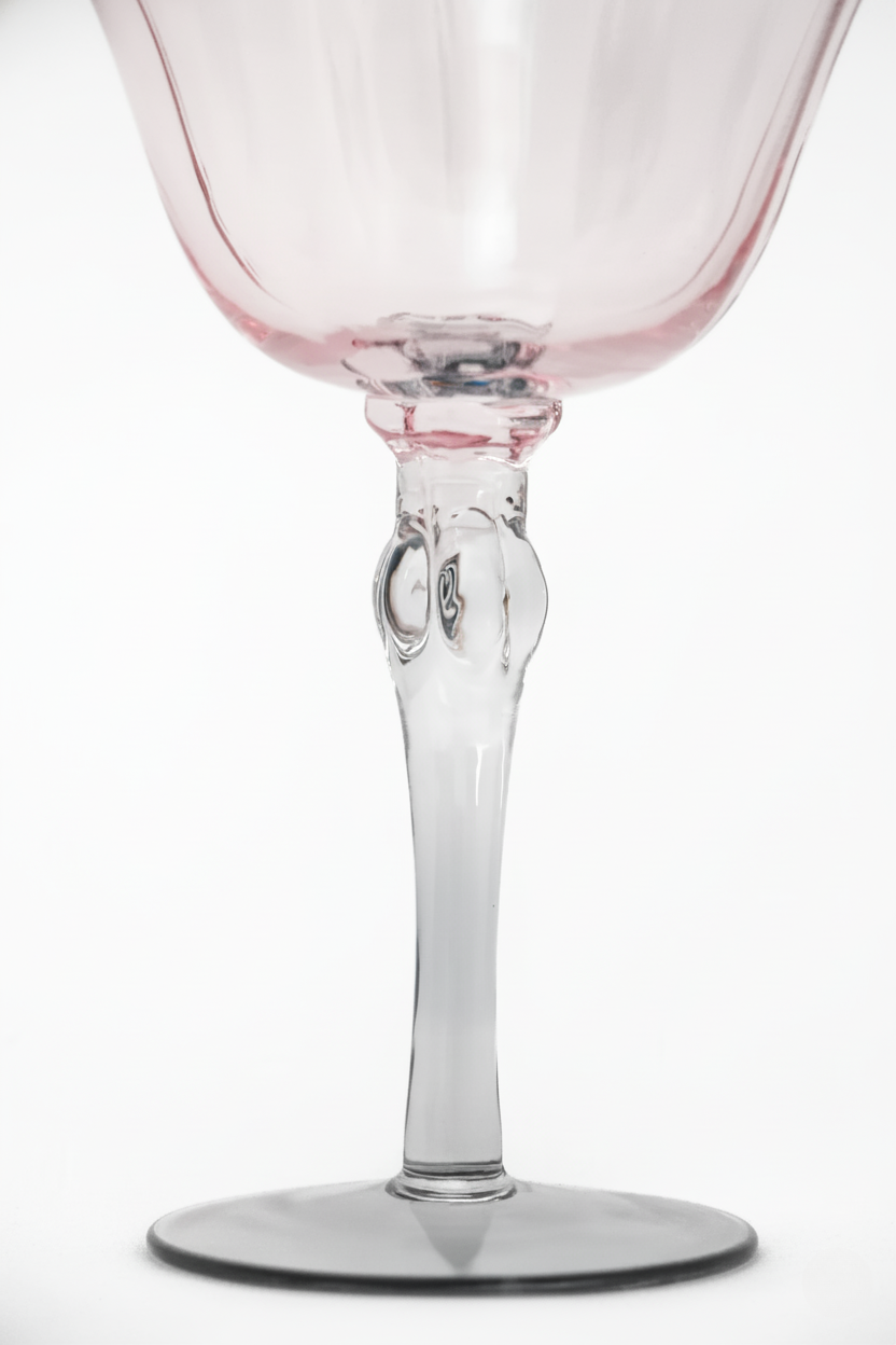 Taça de Vidro Coupe Califórnia 180ml - Rosa e Cinza