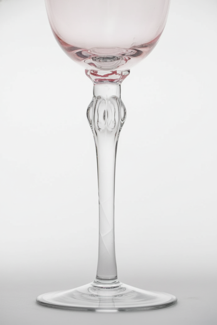 Taça de Vidro p/ Vinho Colorado 300ml - Rosa e Cinza