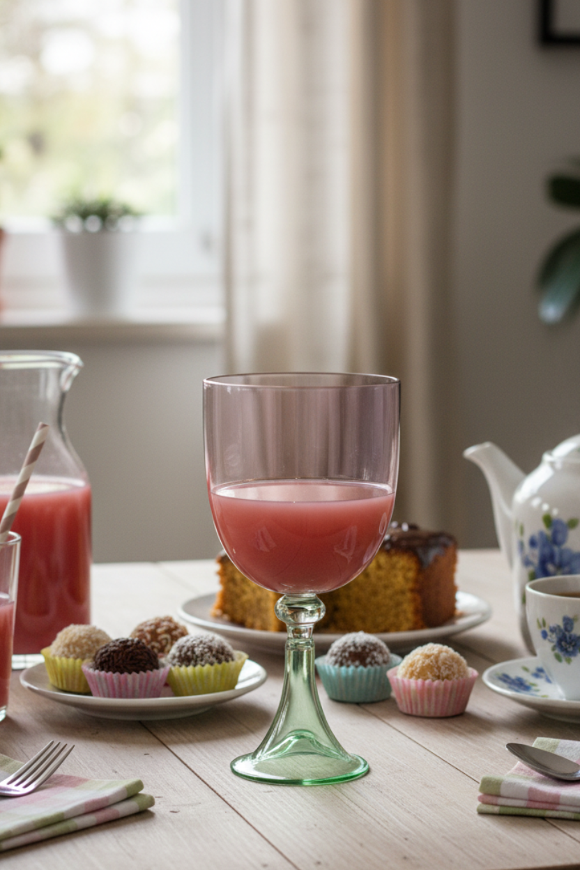 Taça de Vidro p/ Vinho Chile 360ml - Rosa e Verde