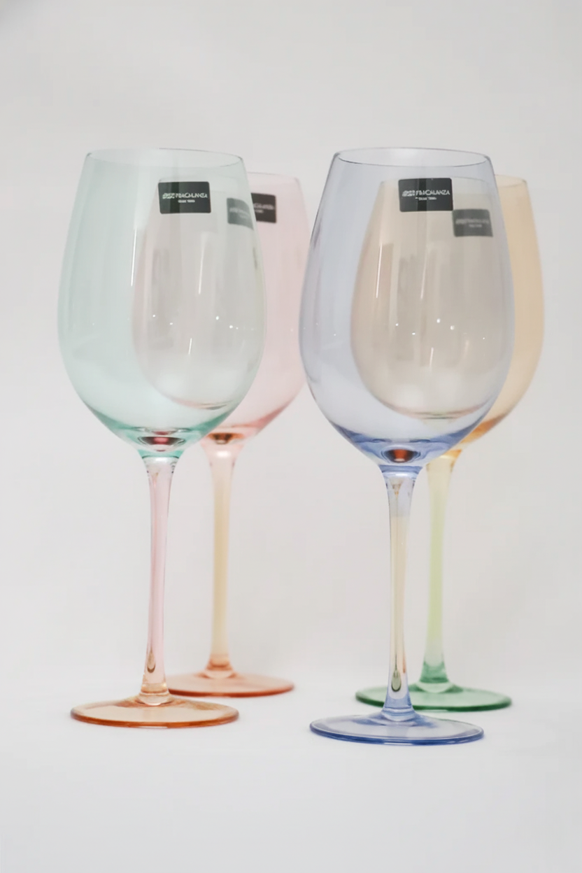 Jogo 4 Taças de Vidro p/ Vinho Burano 550ml, Fracalanza