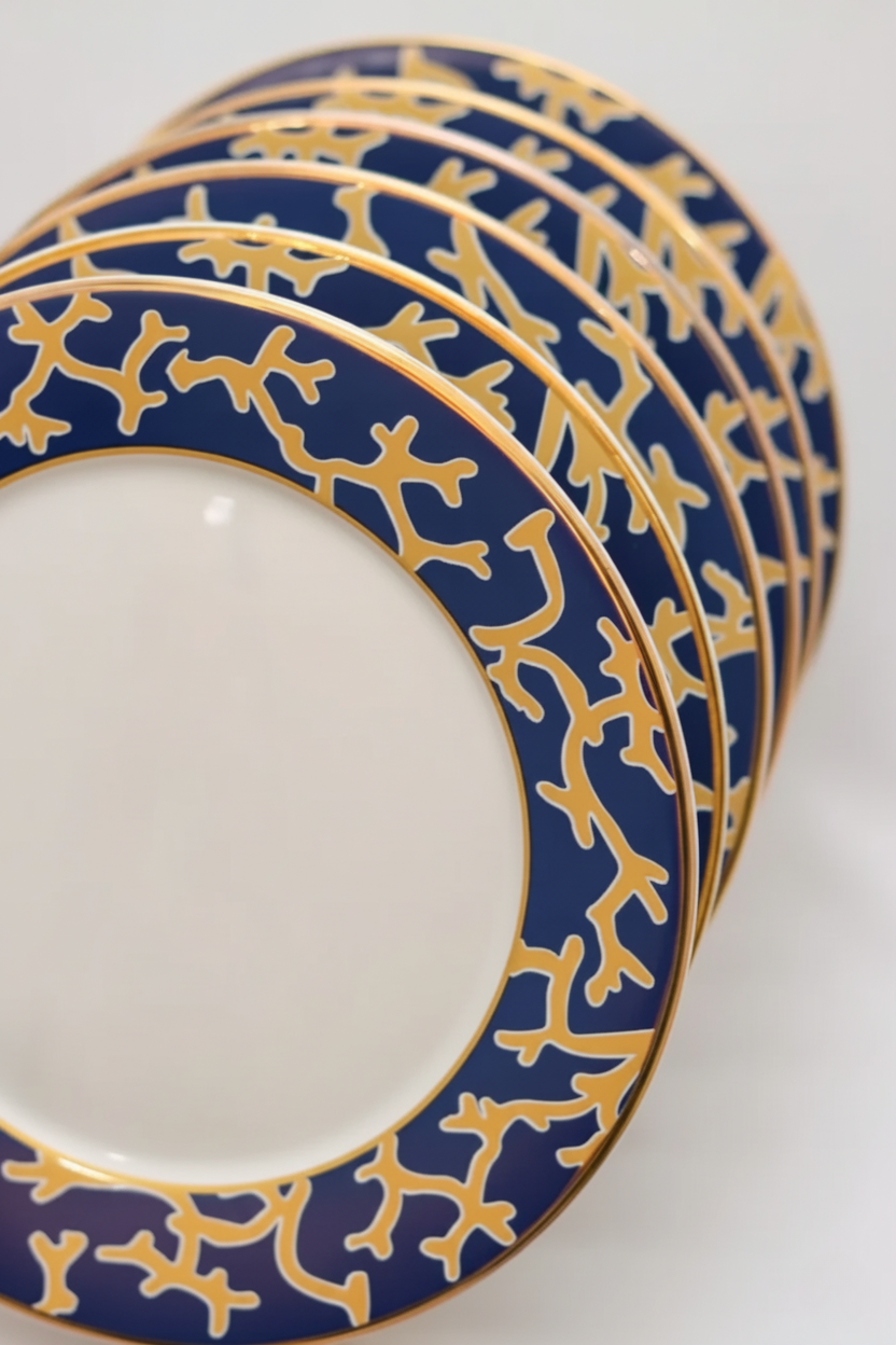 Jogo 6 Pratos Rasos Coral Blue, Scalla