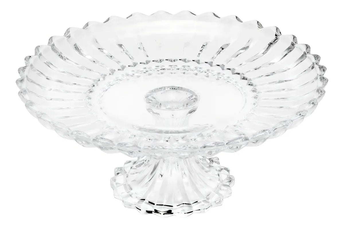 Prato para Bolo em Cristal com Pé Geneva Lyor